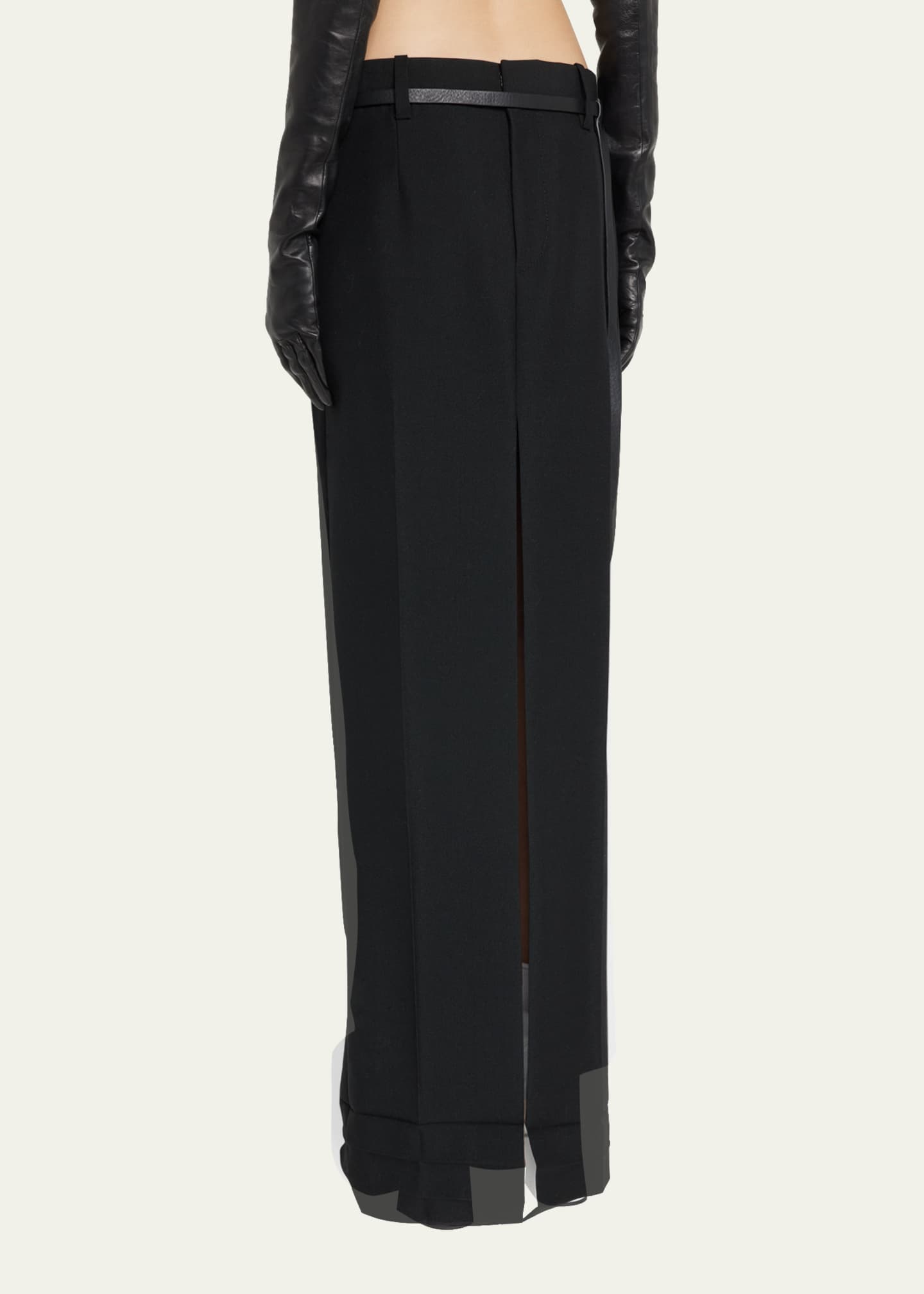 Marc Jacobs Long Trouser Skirt with Skinny Leather Belt Image 3 of 5