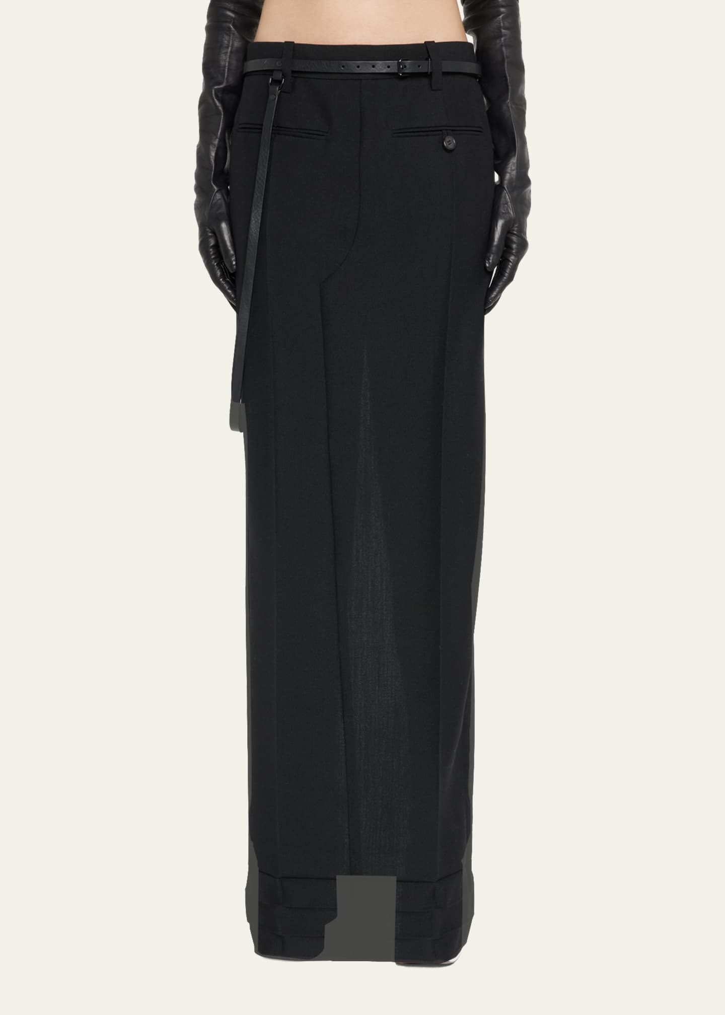 Marc Jacobs Long Trouser Skirt with Skinny Leather Belt Image 4 of 5