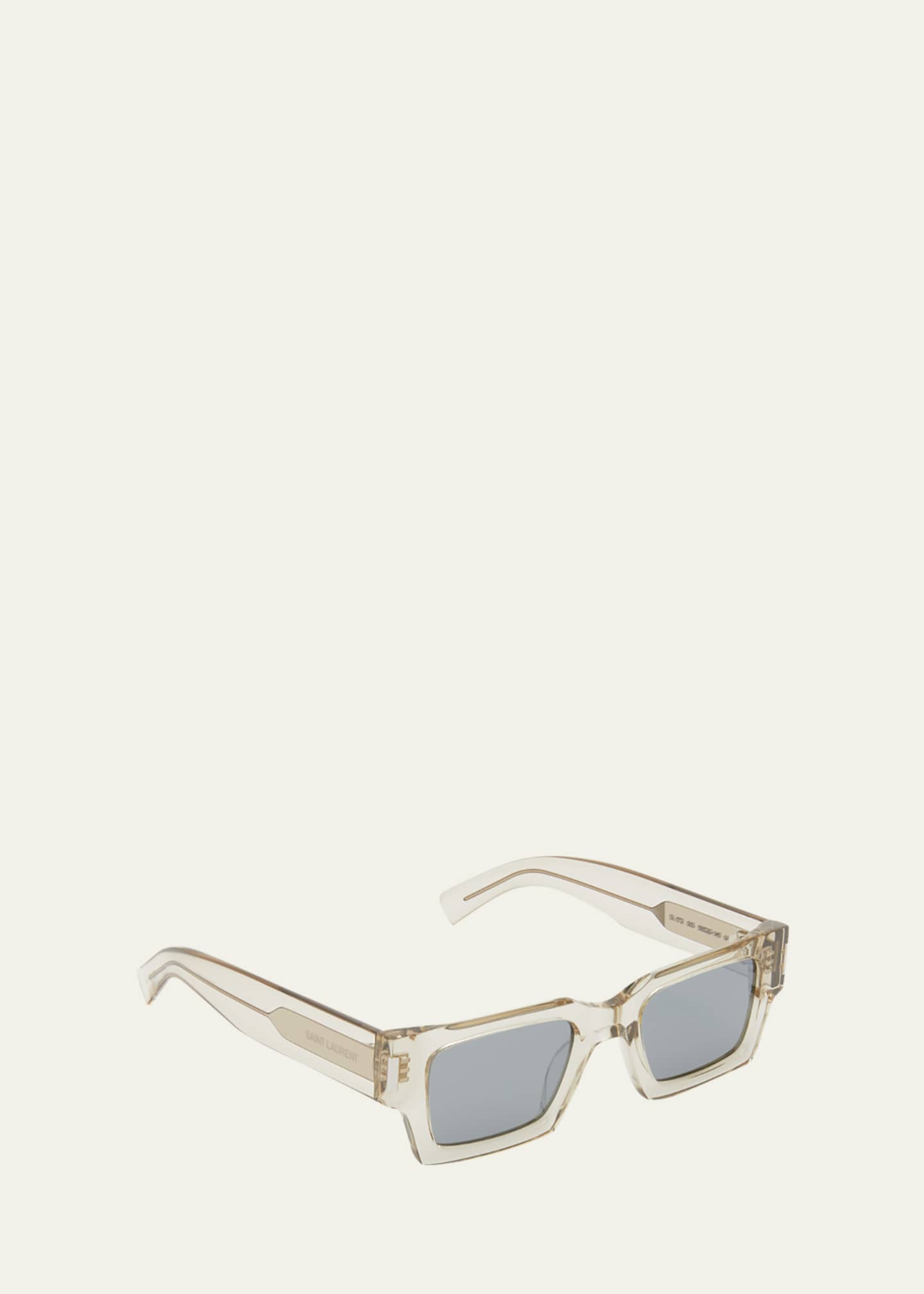 Saint Laurent Men's Rectangle Acetate Sunglasses with Logo Image 2 of 5