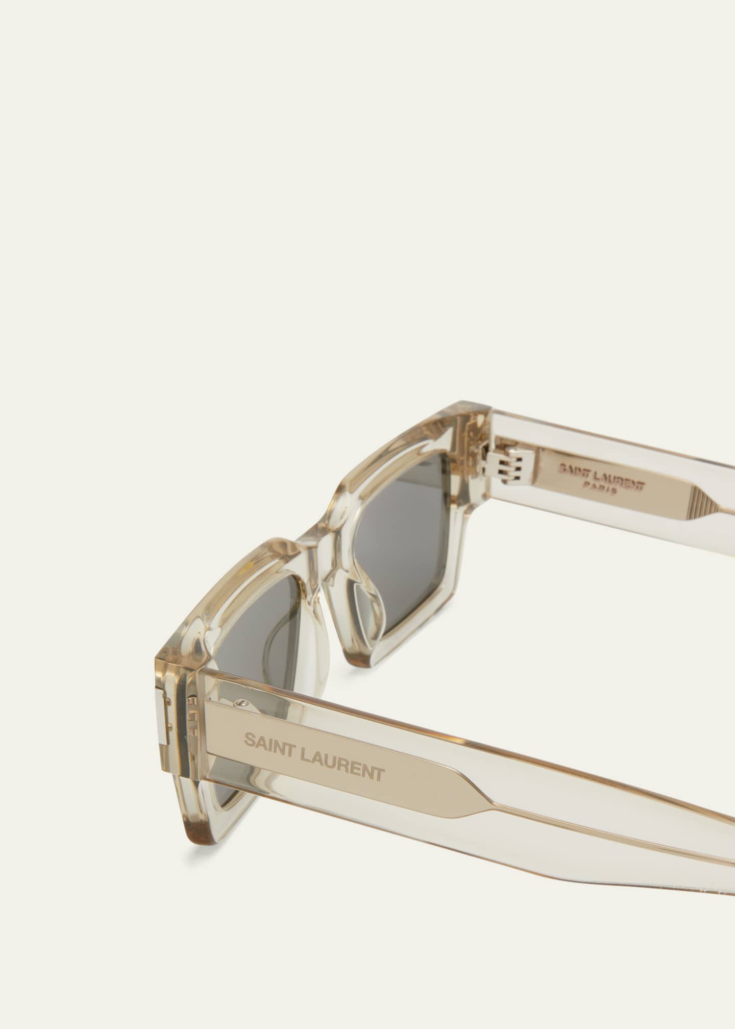 Saint Laurent Men's Rectangle Acetate Sunglasses with Logo Image 4 of 5