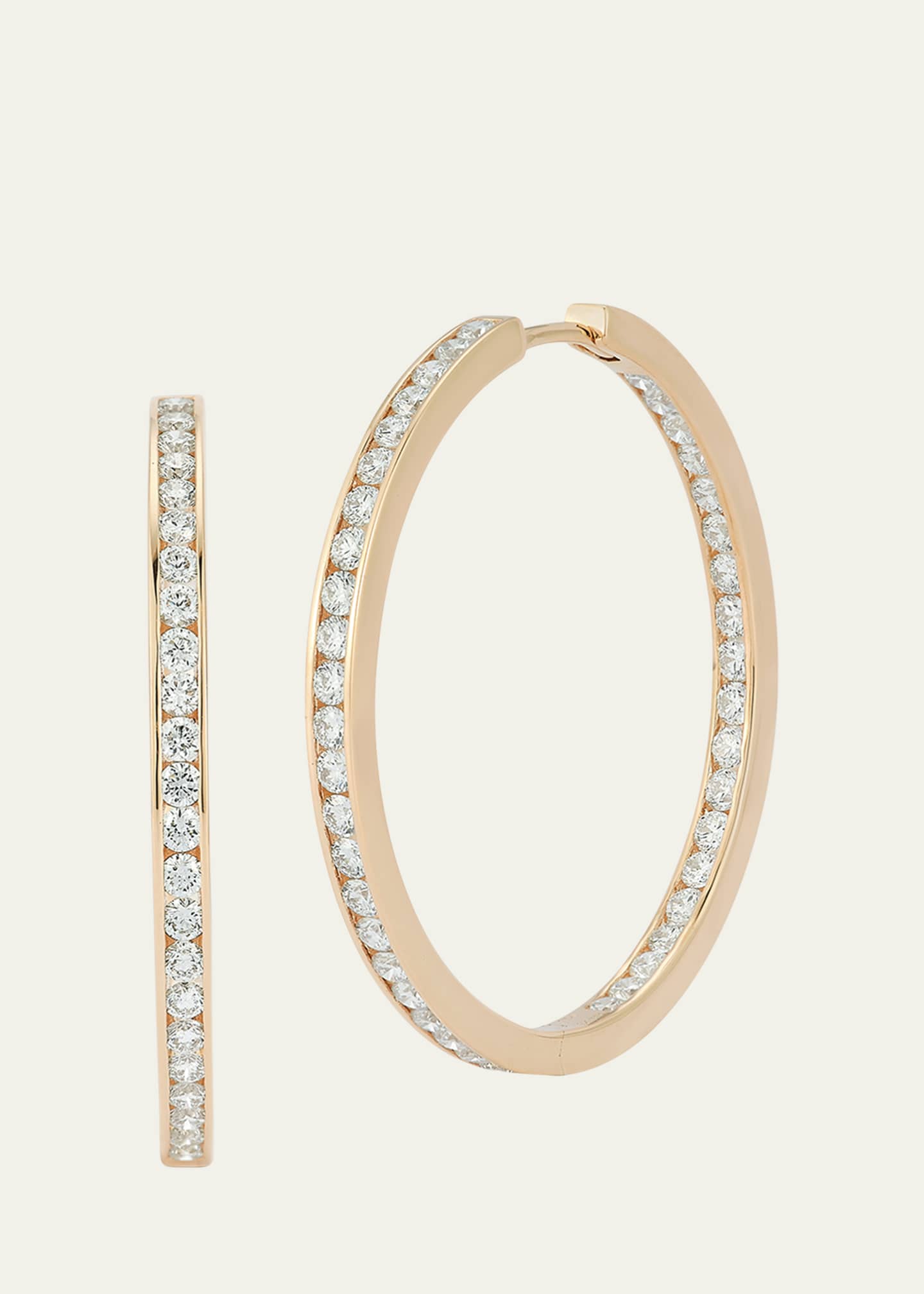 Jemma Wynne Prive RoseGold ChannelSet Diamond Hoop Earrings
