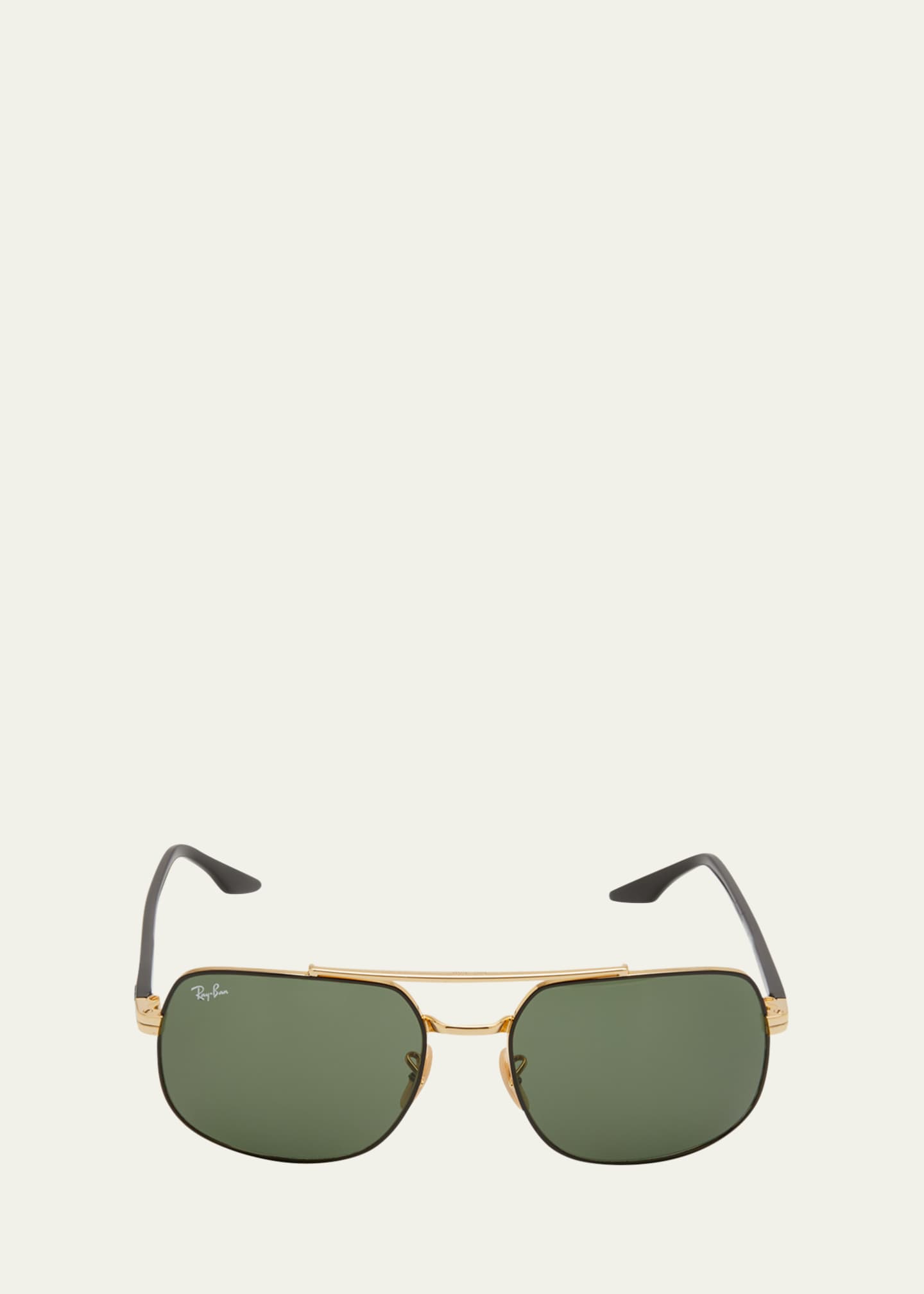 RAY BAN, Double Bridge Metal Square Sunglasses, Men