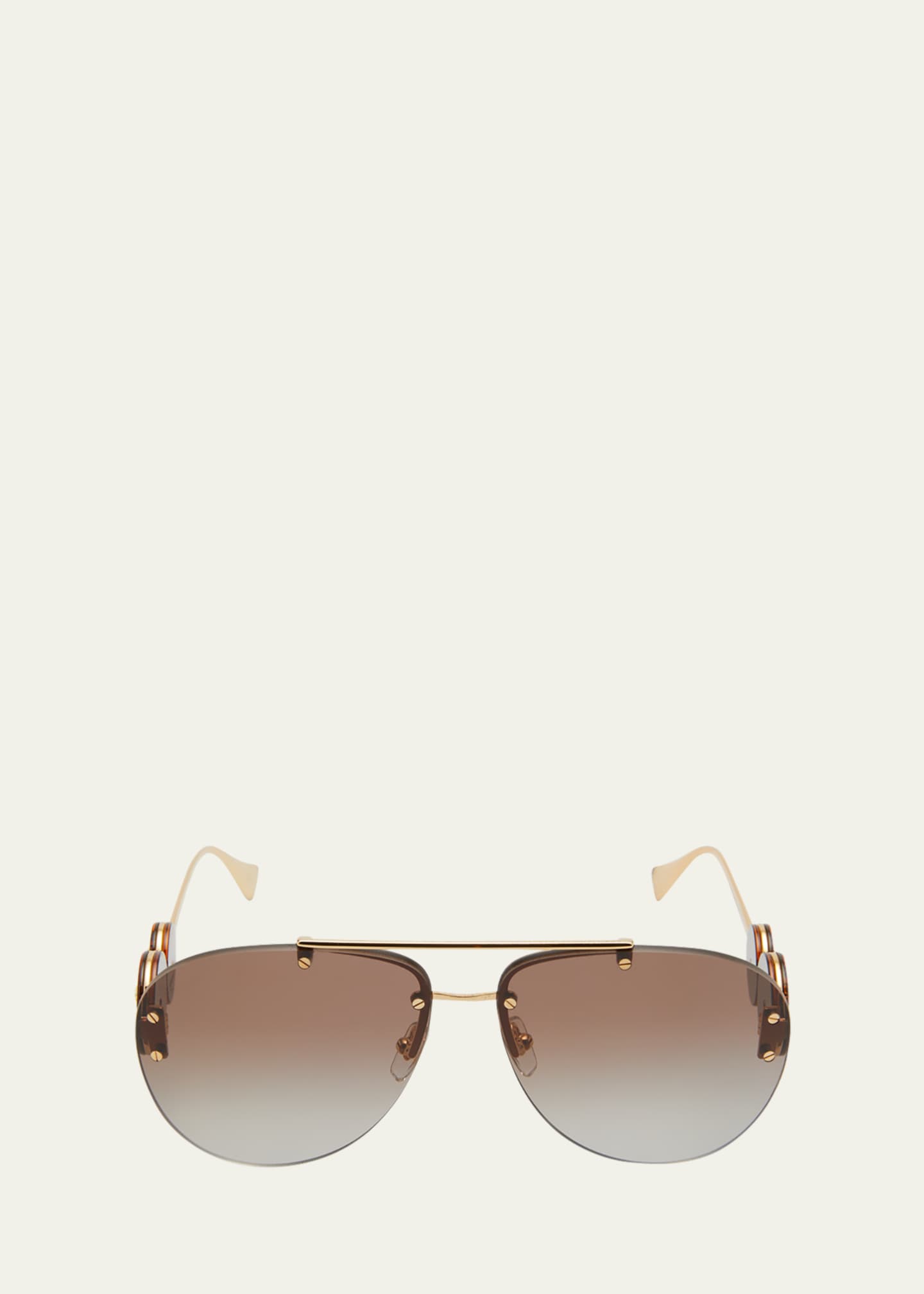 Versace Medusa Double Bridge Rimless Sunglasses Gradient Bergdorf Goodman 