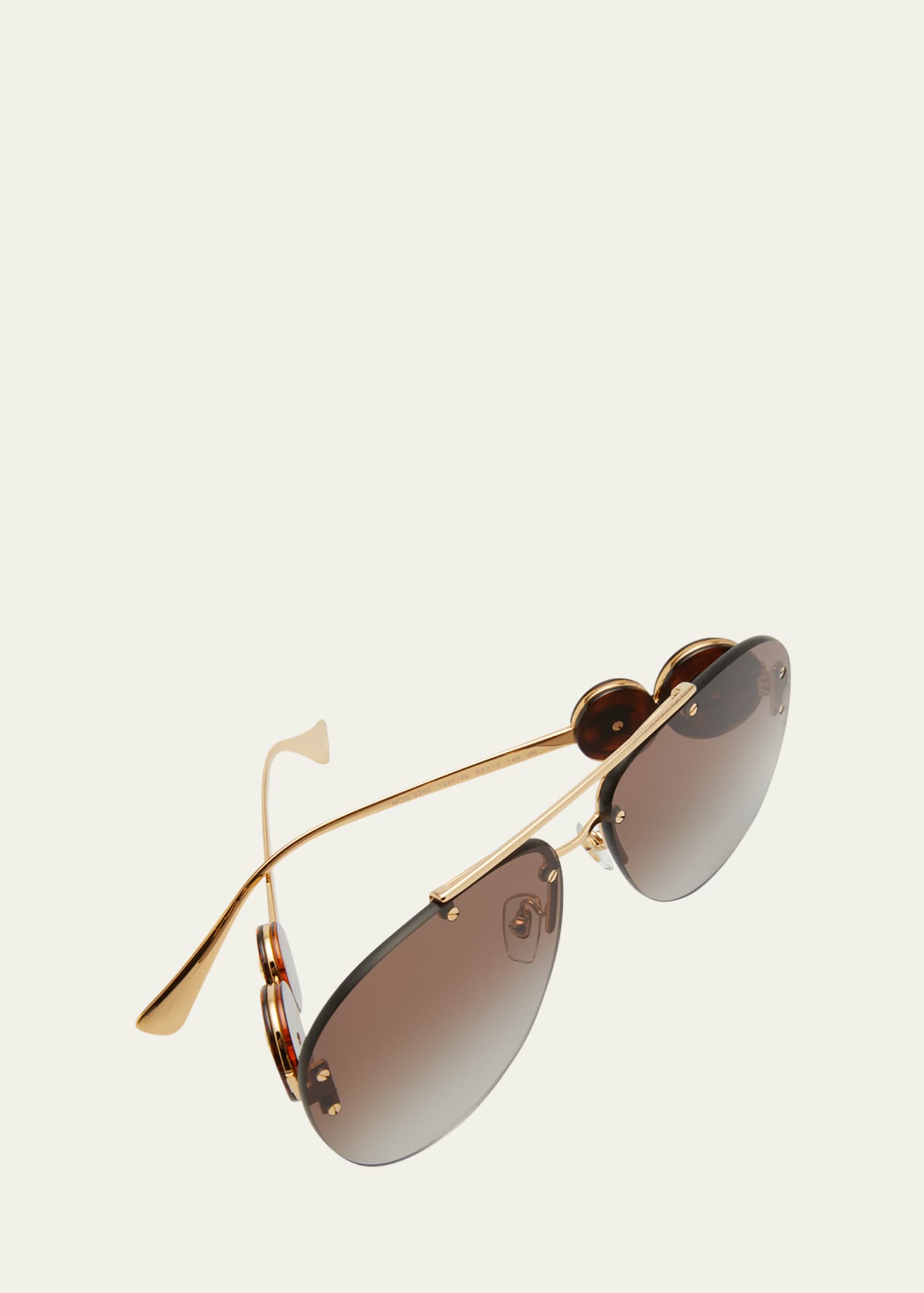 Versace Medusa Double Bridge Rimless Sunglasses Gradient Bergdorf Goodman 