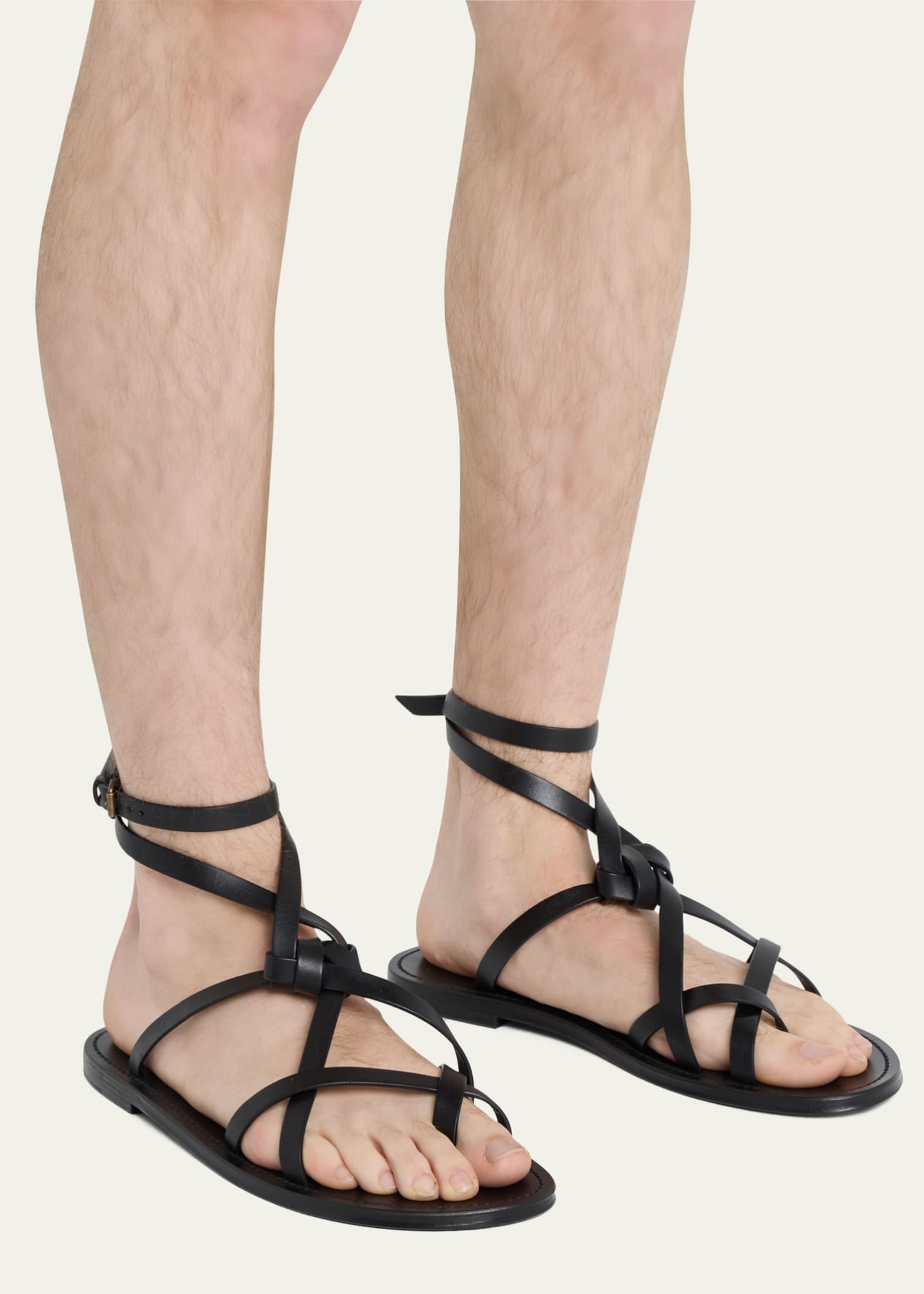 Saint Laurent Men s Santo Leather Sandals Bergdorf Goodman