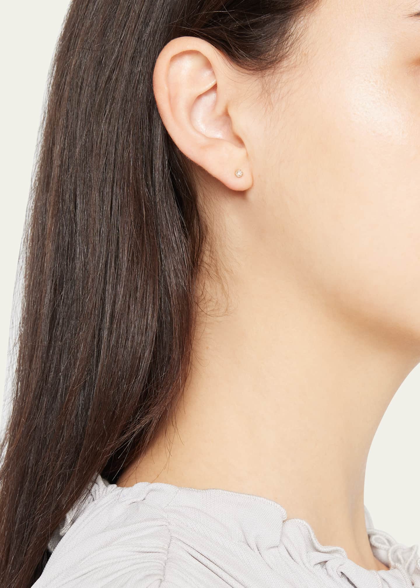 EF Collection 14K Yellow Gold Disco Ball Stud Earring, Single Image 2 of 4