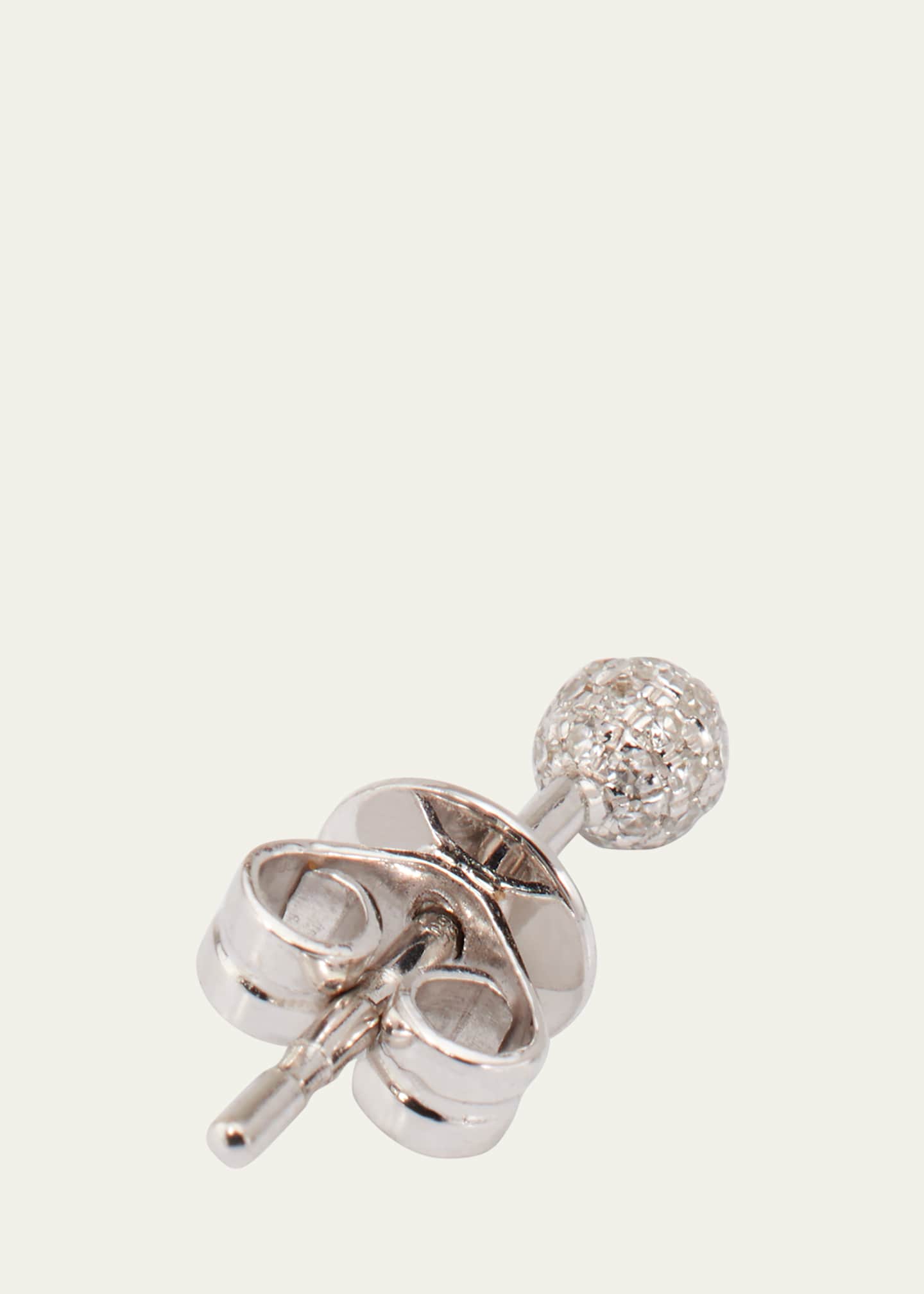 EF Collection 14K White Gold Disco Ball Stud Earring, Single Image 4 of 4