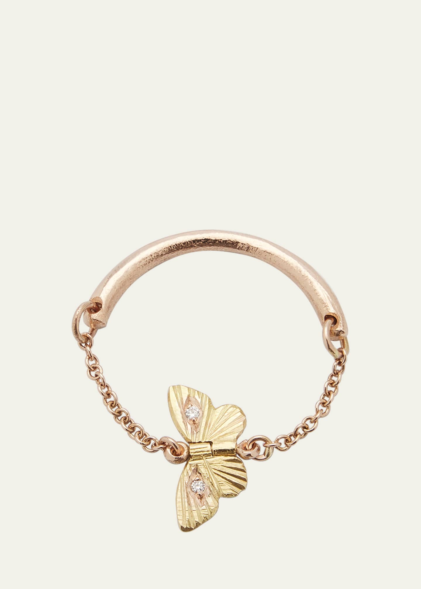 James Banks Migration Chain Ring in 18K Gold, 14k Rose Gold and White Diamonds Image 1 of 4