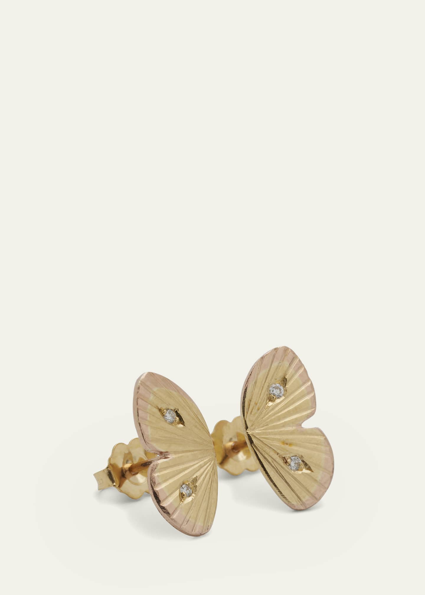 James Banks Baby Asterope Diamond Stud Earrings in 18k Yellow Gold with White Diamonds Image 3 of 4