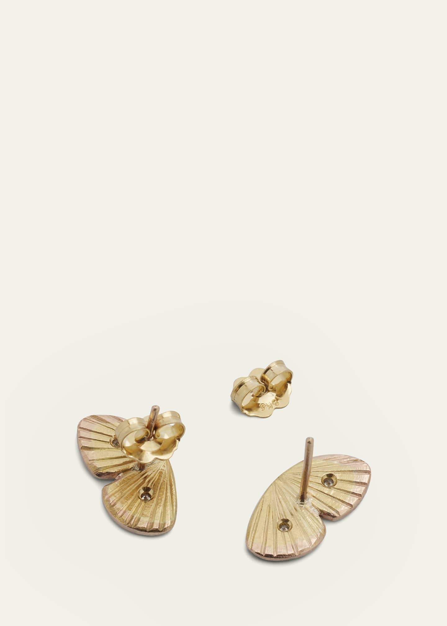 James Banks Baby Asterope Diamond Stud Earrings in 18k Yellow Gold with White Diamonds Image 4 of 4