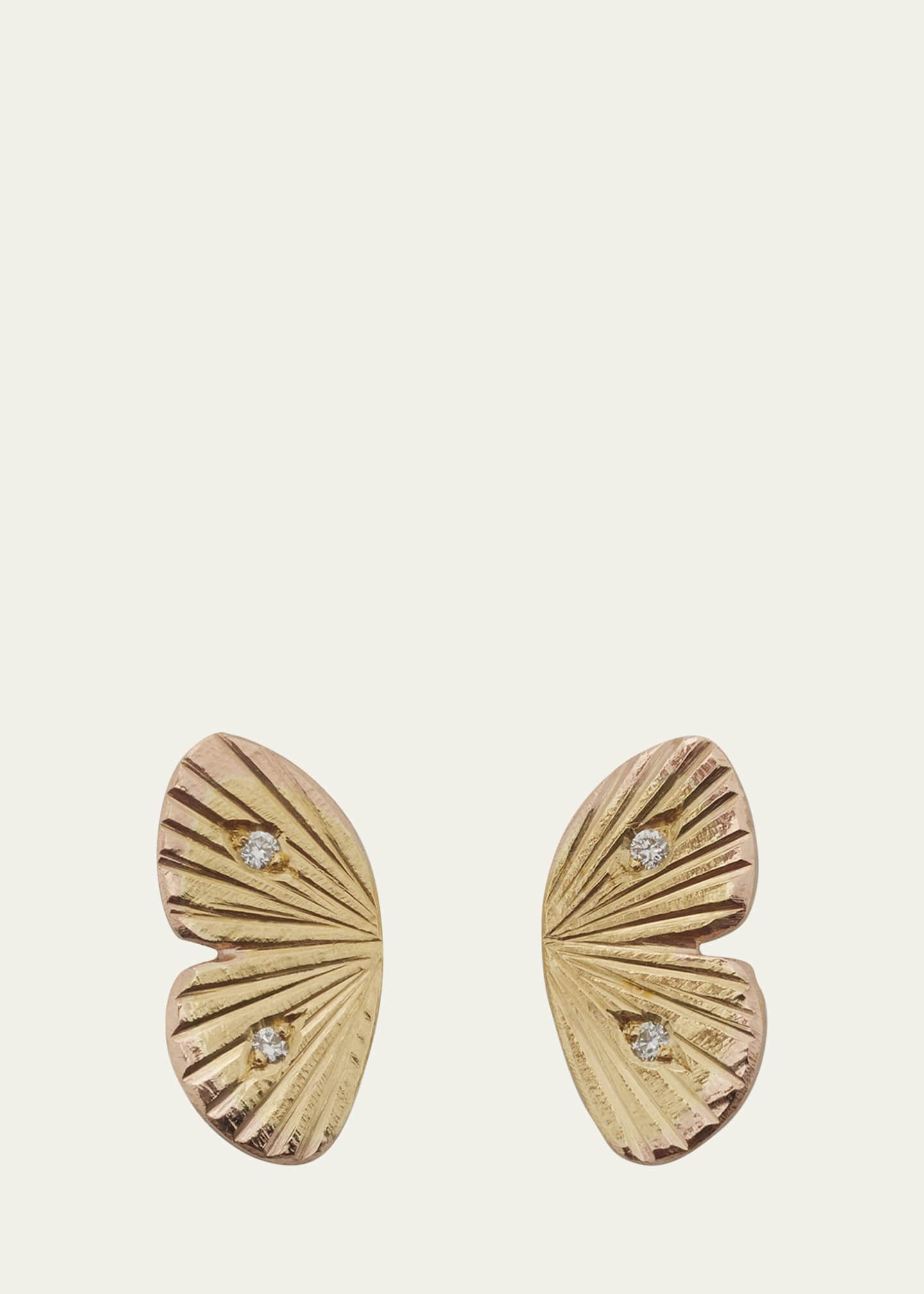 James Banks Baby Asterope Diamond Stud Earrings in 18k Yellow Gold with White Diamonds Image 1 of 4