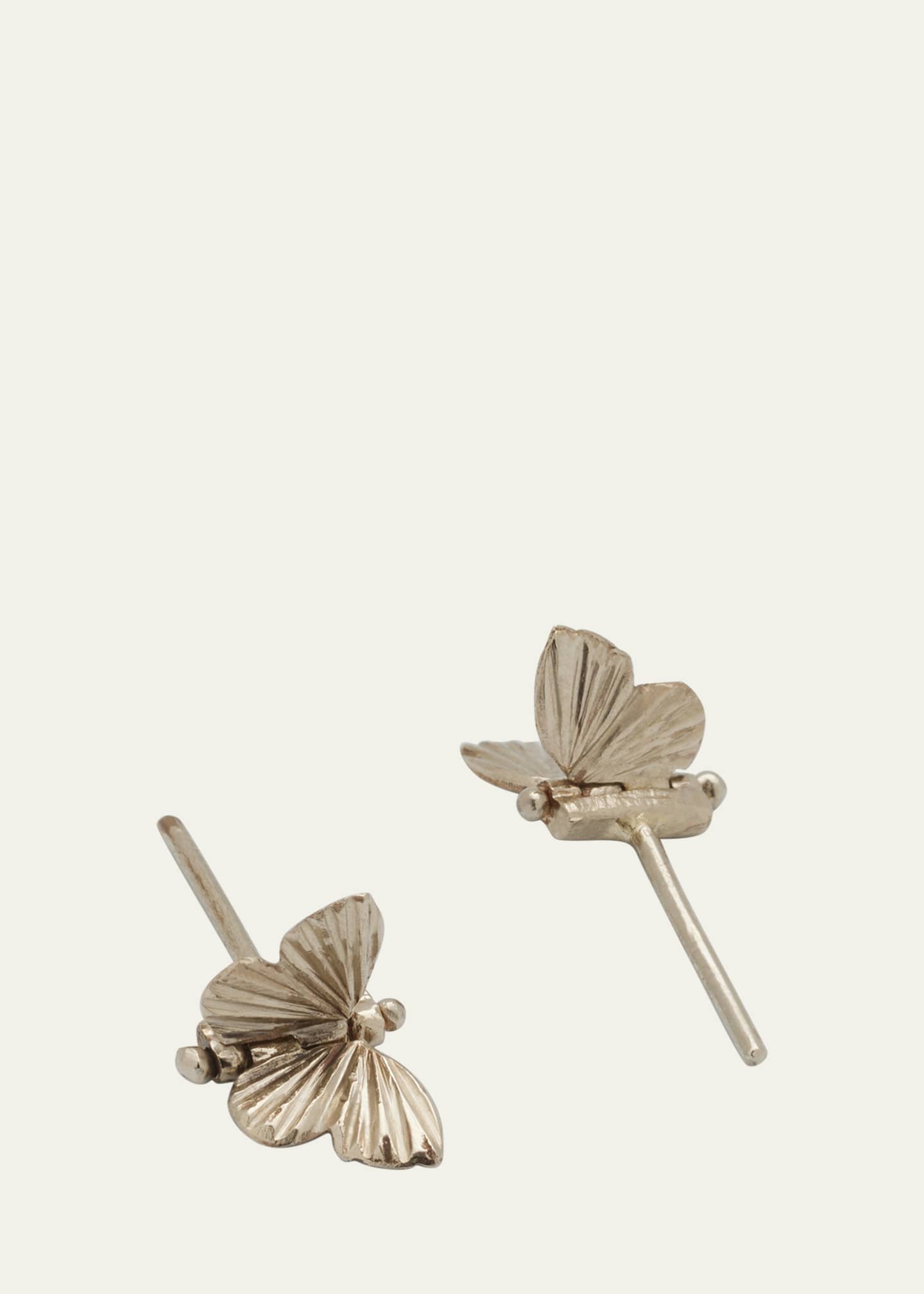 James Banks Tiny Baby Asterope Hinge Studs With Solid 18k White Gold Image 3 of 4
