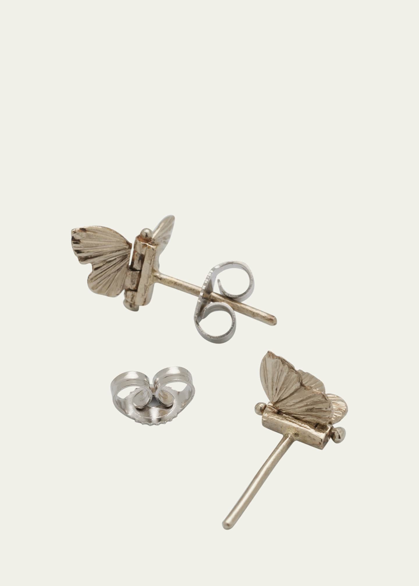 James Banks Tiny Baby Asterope Hinge Studs With Solid 18k White Gold Image 4 of 4