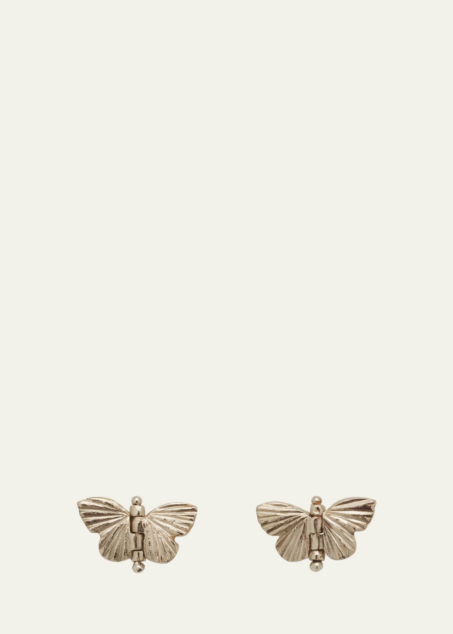 James Banks Tiny Baby Asterope Hinge Studs With Solid 18k White Gold Image 1 of 4