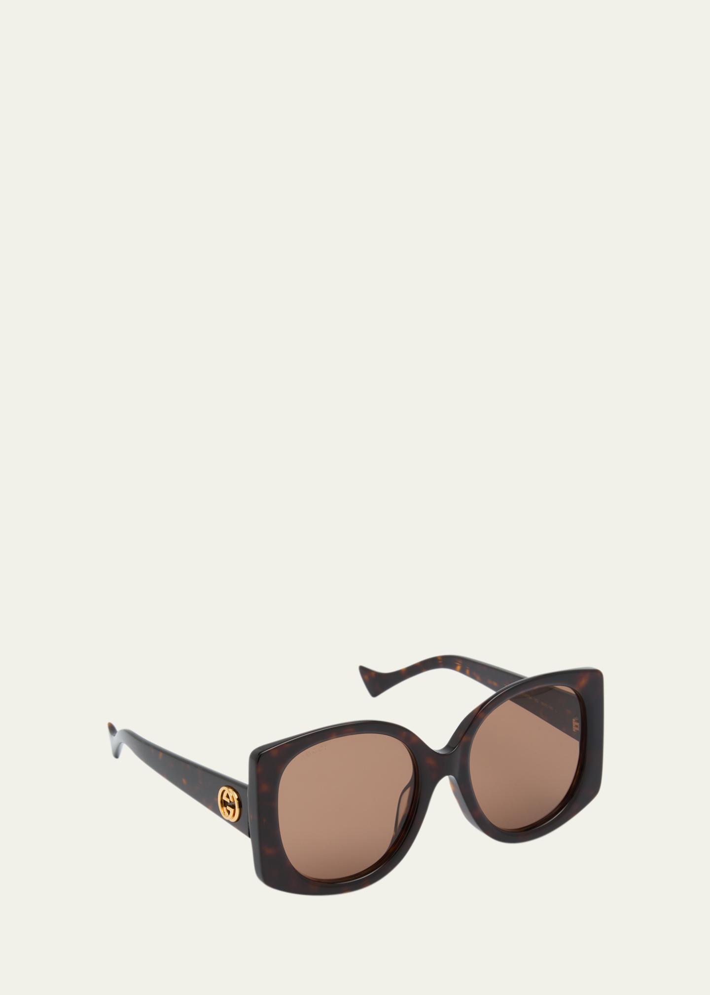 Gucci Raised Interlocking GG Acetate Butterfly Sunglasses Gucci Raised Interlocking GG Acetate Butterfly Sunglasses  main image 3