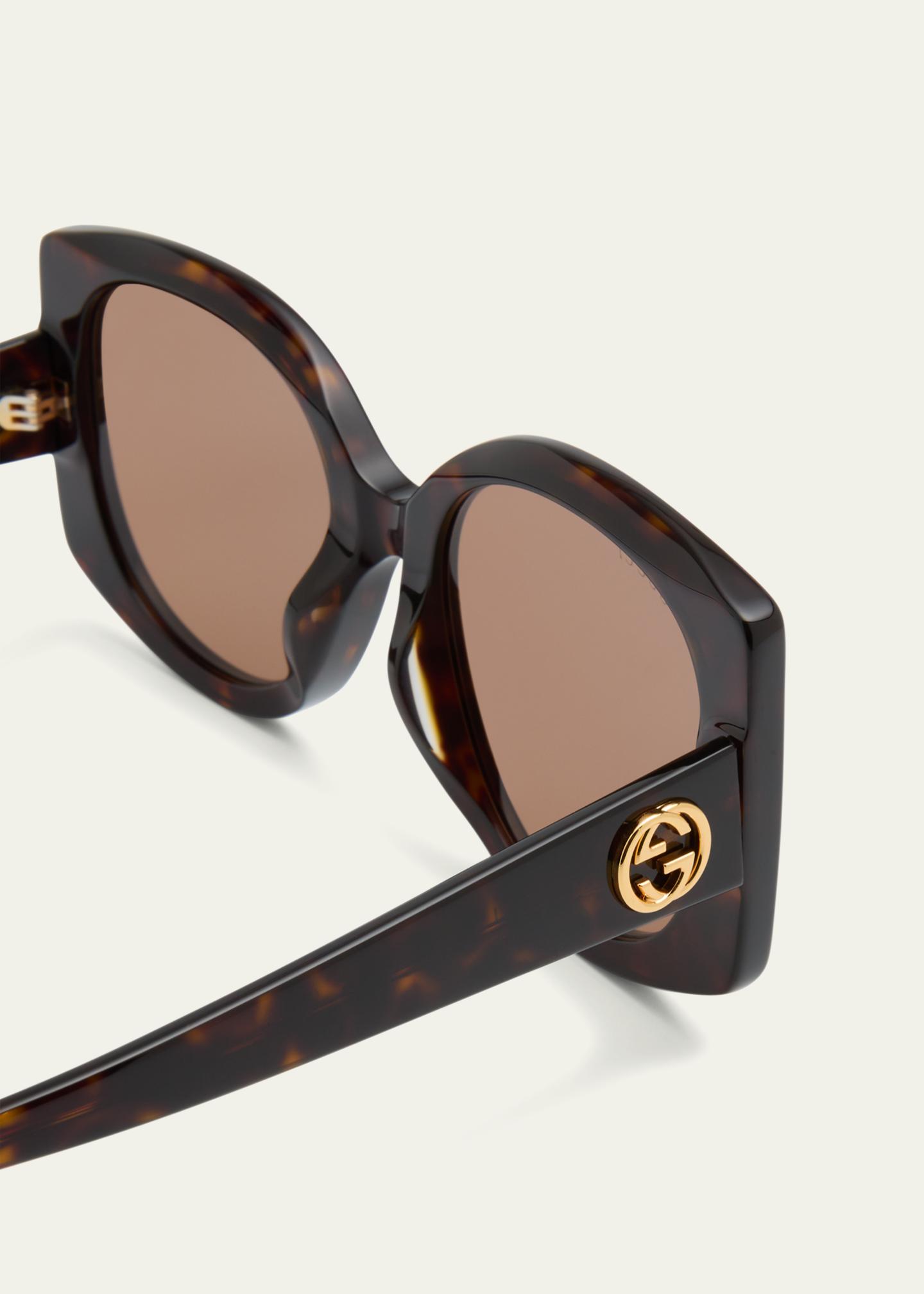 Gucci Raised Interlocking GG Acetate Butterfly Sunglasses Gucci Raised Interlocking GG Acetate Butterfly Sunglasses  main image 4