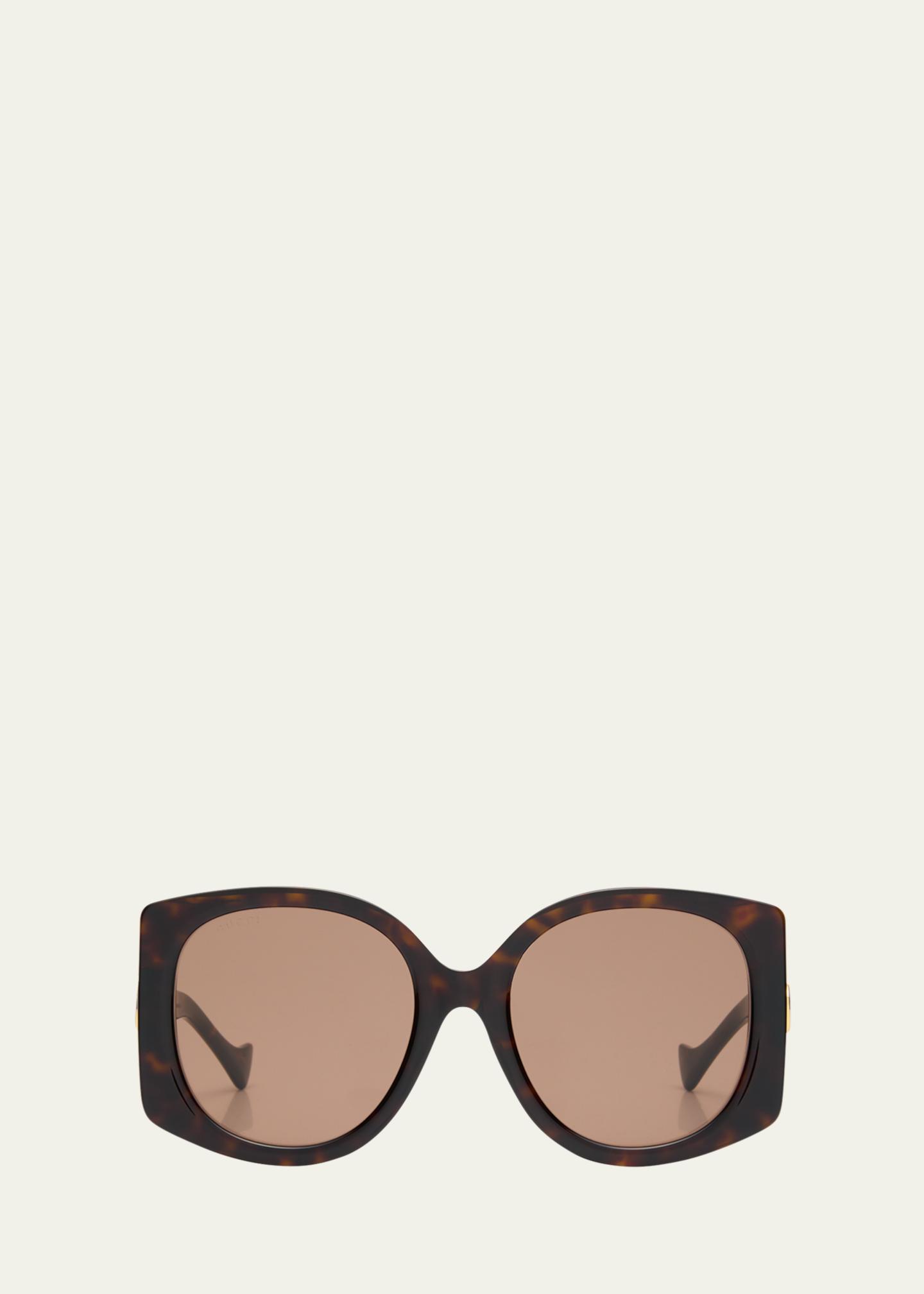 Gucci Raised Interlocking GG Acetate Butterfly Sunglasses  display picture 2