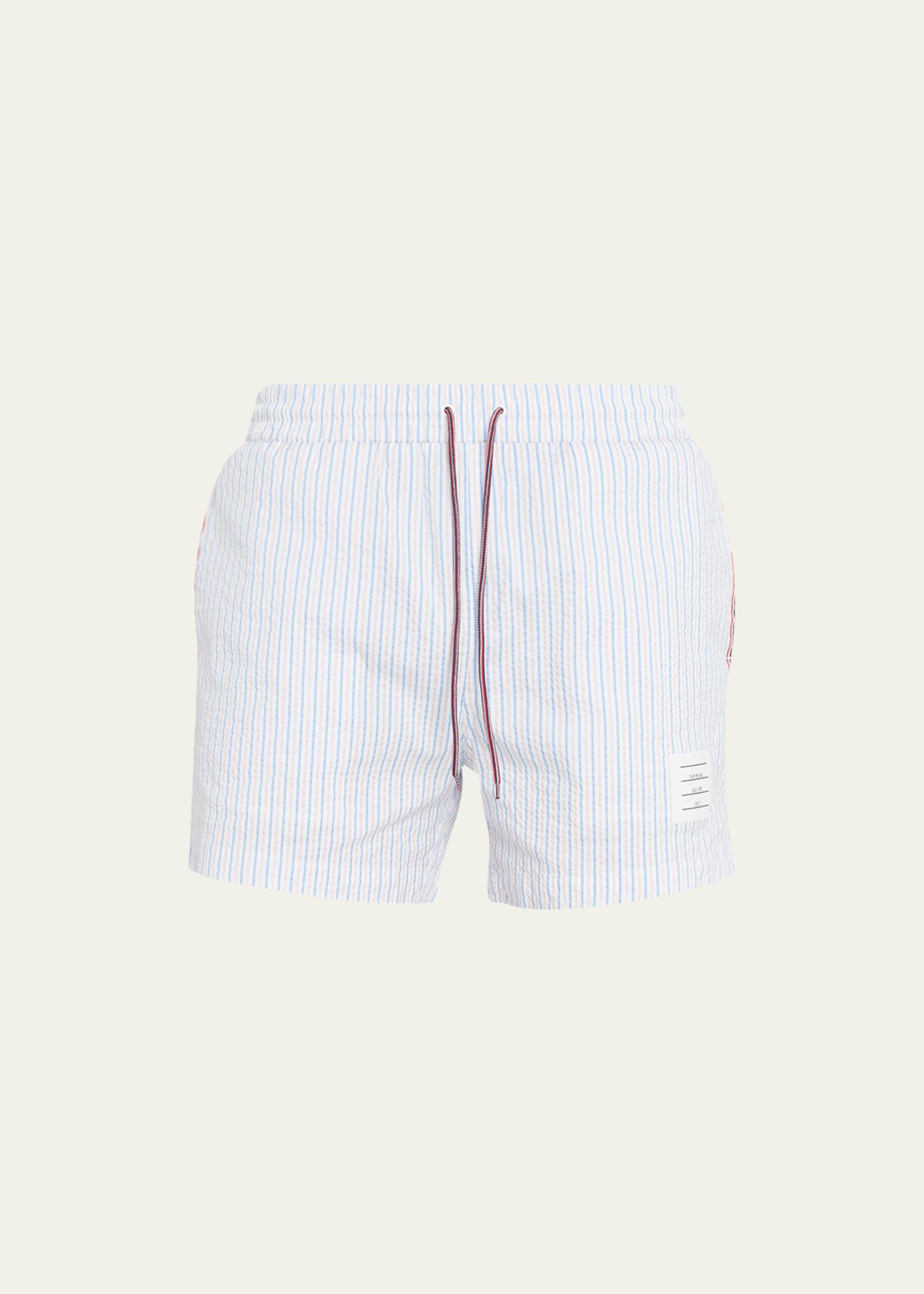 Pantalon Thom Browne En Cachemire 100% - Taille 1 (32 Waist) Seersucker Rayé Gris Moyen - Neuf Sans étiquettes