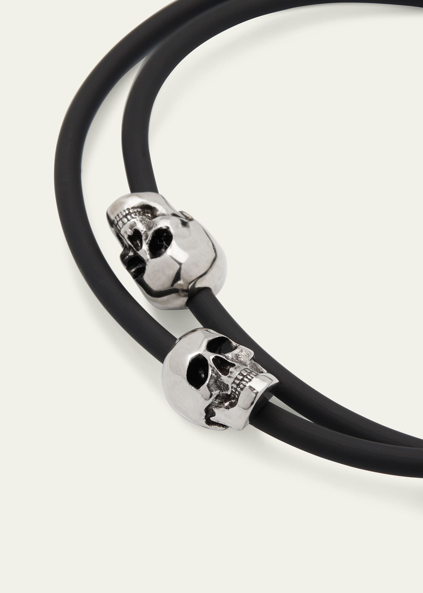 Alexander McQueen Black leather Skull bracelet