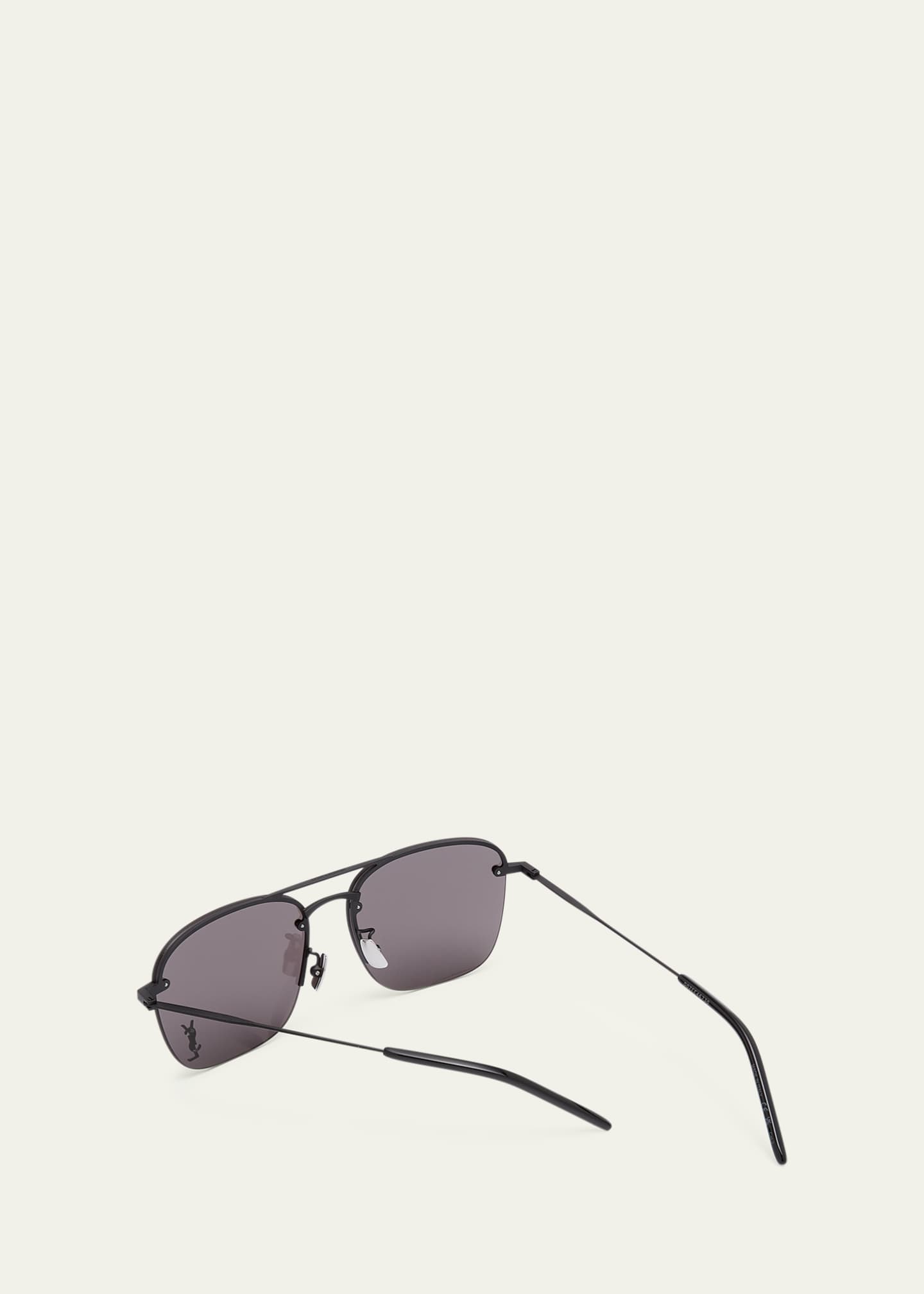 Saint Laurent Raised YSL Metal Aviator Sunglasses Image 3 of 5