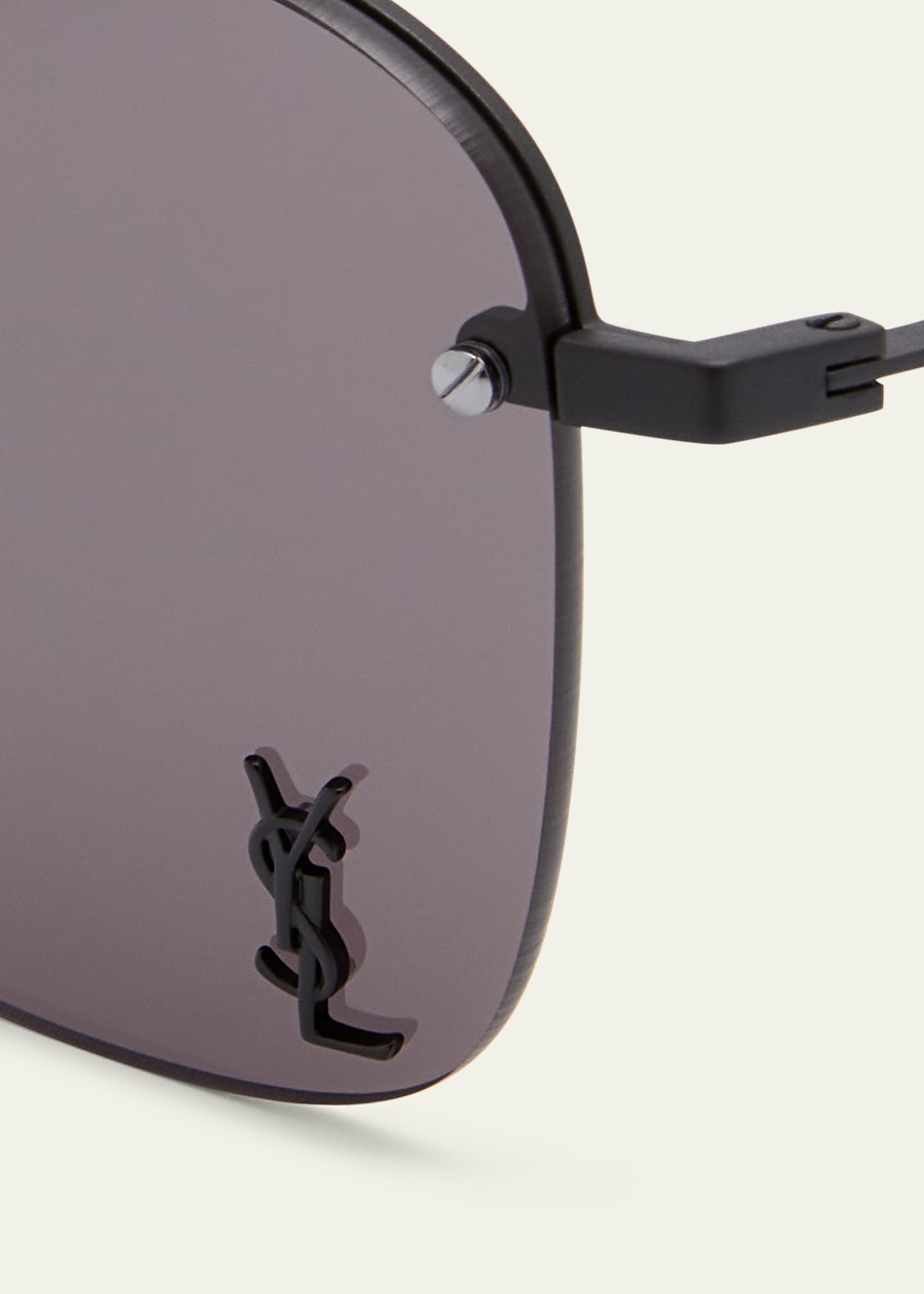Saint Laurent Raised YSL Metal Aviator Sunglasses Image 5 of 5