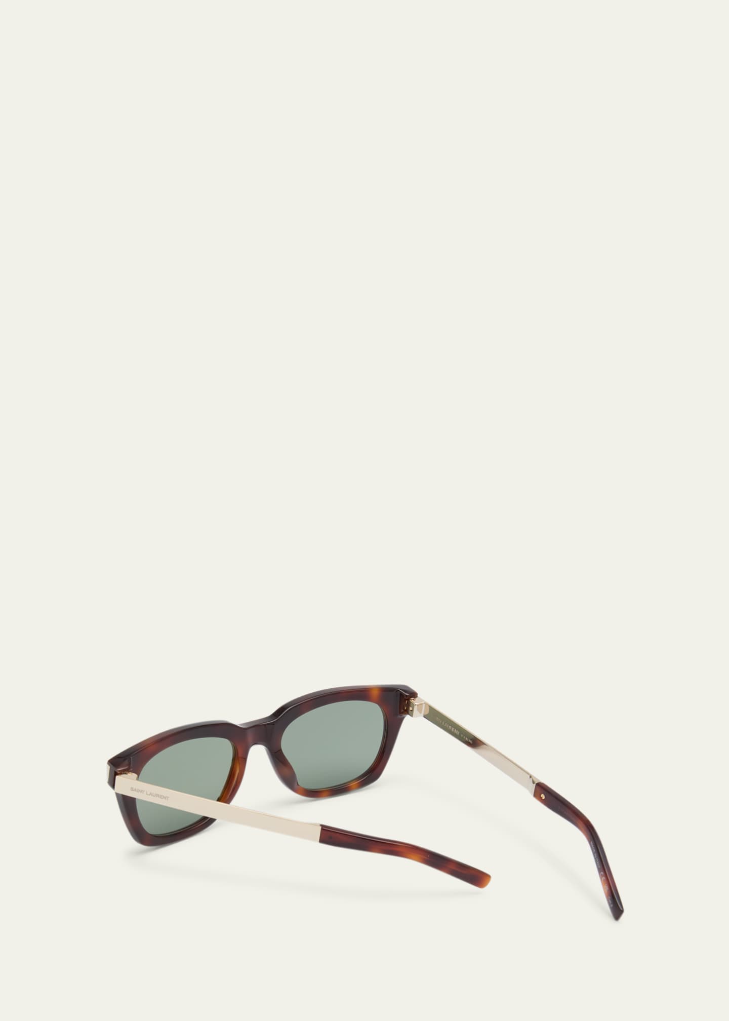 Saint Laurent Engraved Logo Rectangle Mixed-Media Sunglasses Image 2 of 5