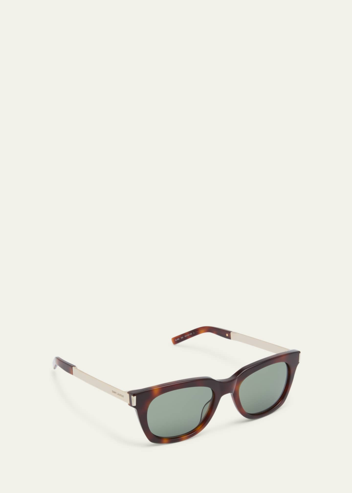 Saint Laurent Engraved Logo Rectangle Mixed-Media Sunglasses Image 3 of 5