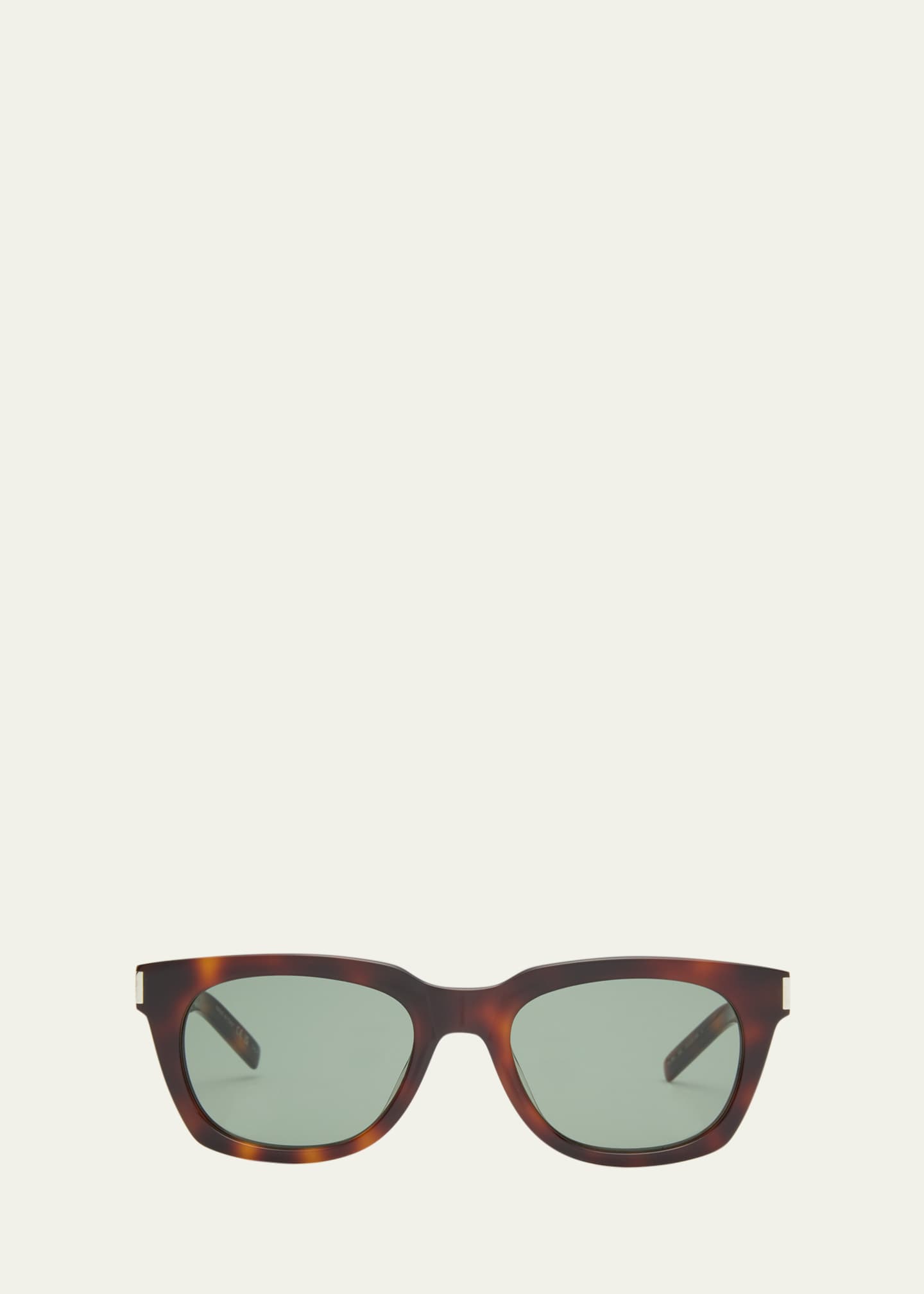 Saint Laurent Engraved Logo Rectangle Mixed-Media Sunglasses Image 1 of 5