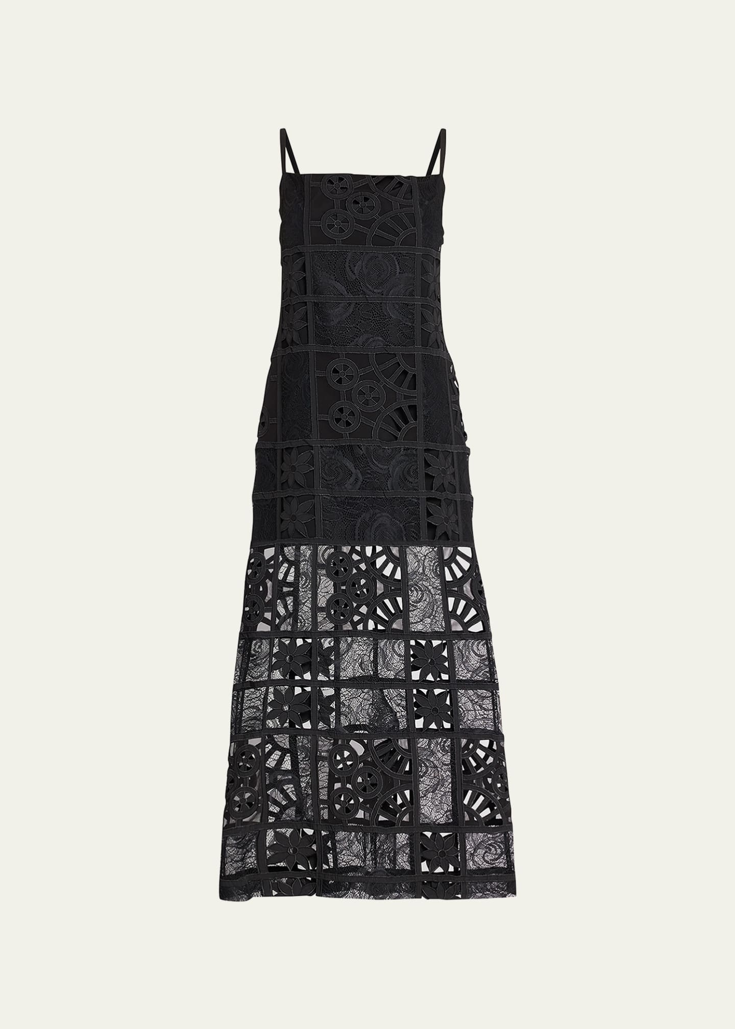 Alexis Bronze Square-Neck Cutwork Lace Midi Dress - Bergdorf Goodman