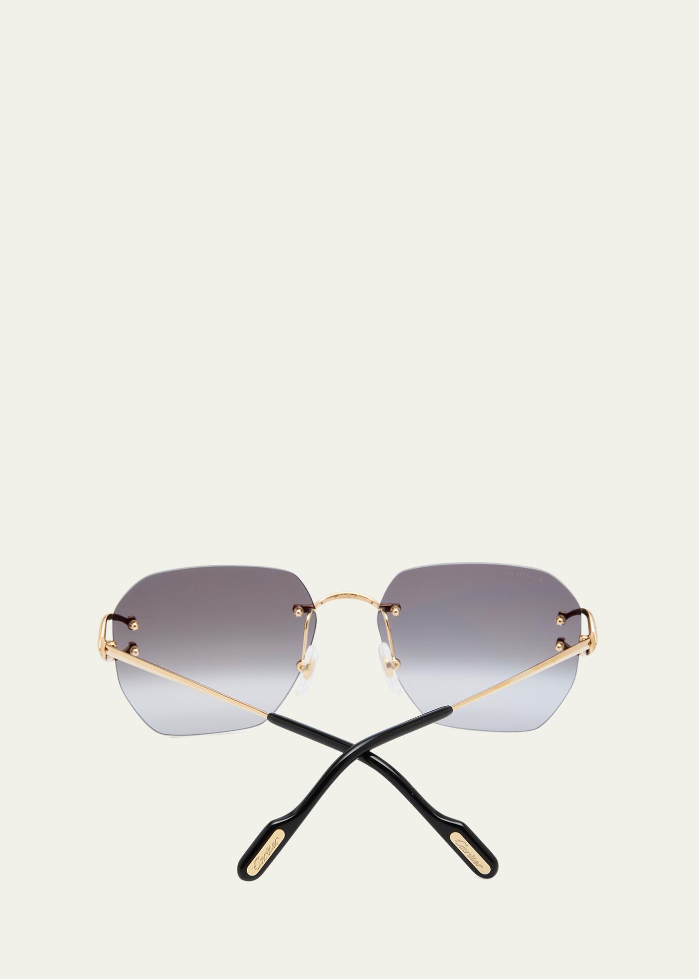 Cartier Rimless Square Metal Sunglasses - Bergdorf Goodman