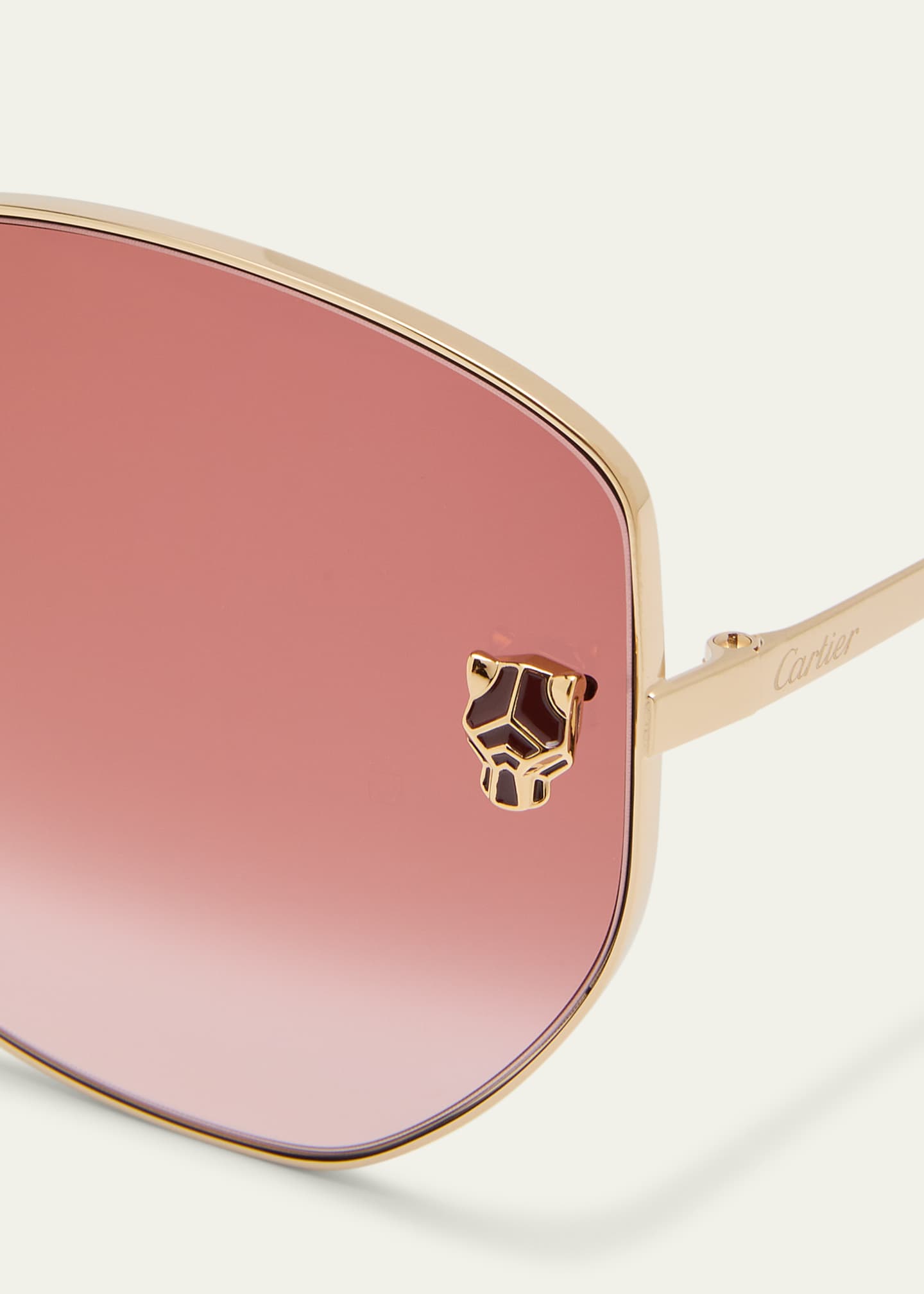 Cartier Gradient Panther Metal Butterfly Sunglasses Image 4 of 5