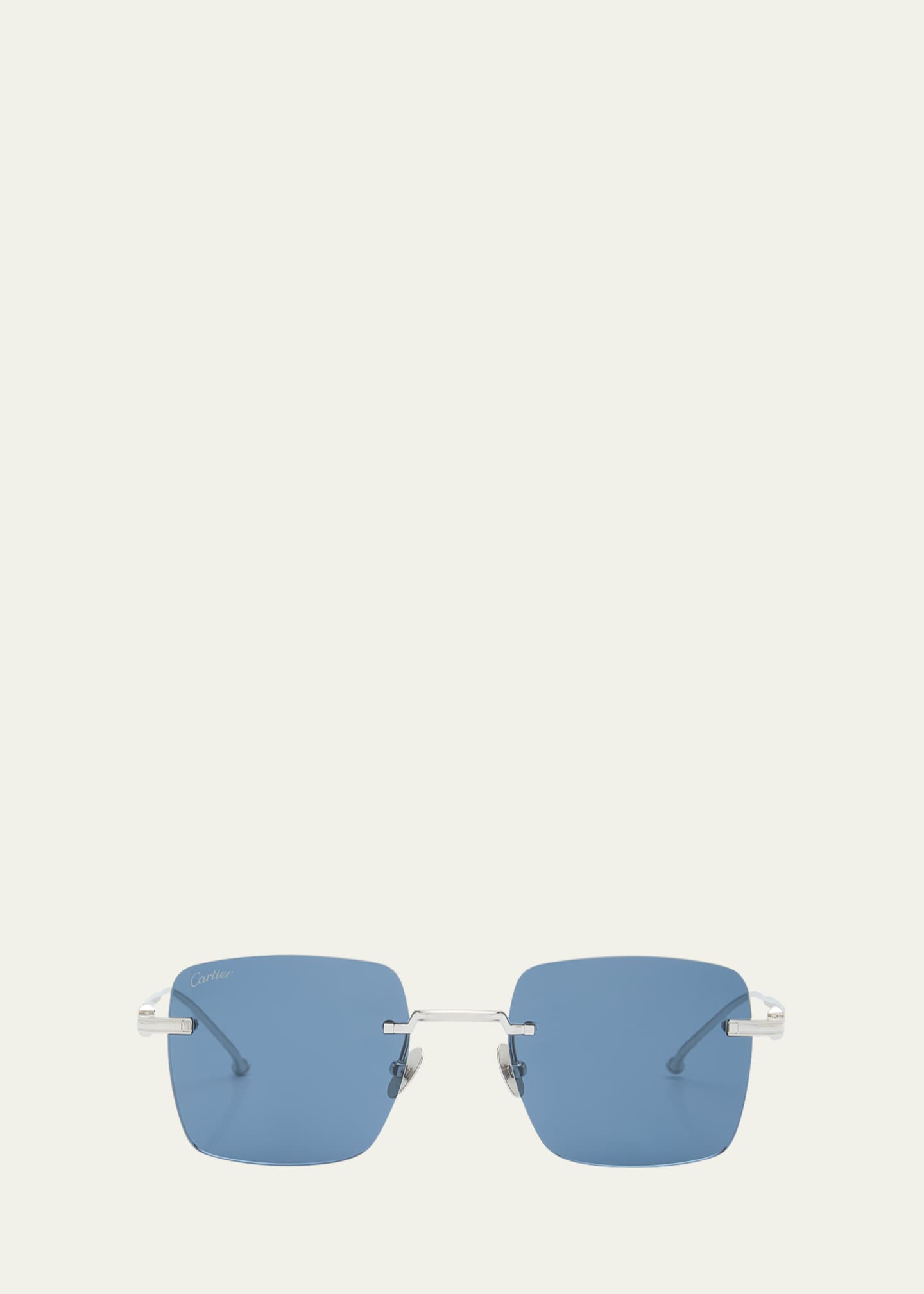 Rectangle rimless sunglasses hot sale