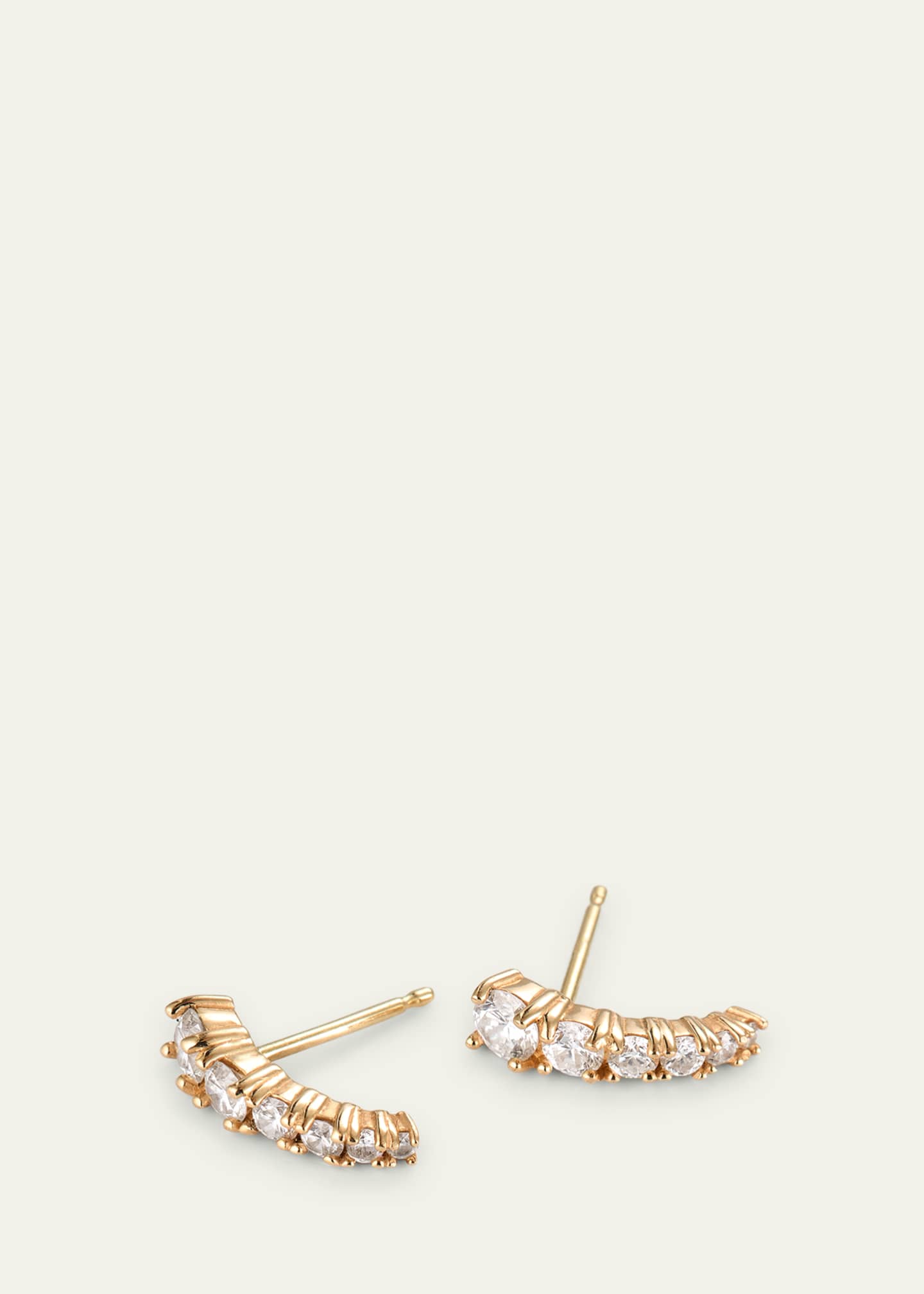 Lana Flawless Graduating Diamond Curved Huggie Earrings Image 3 of 4