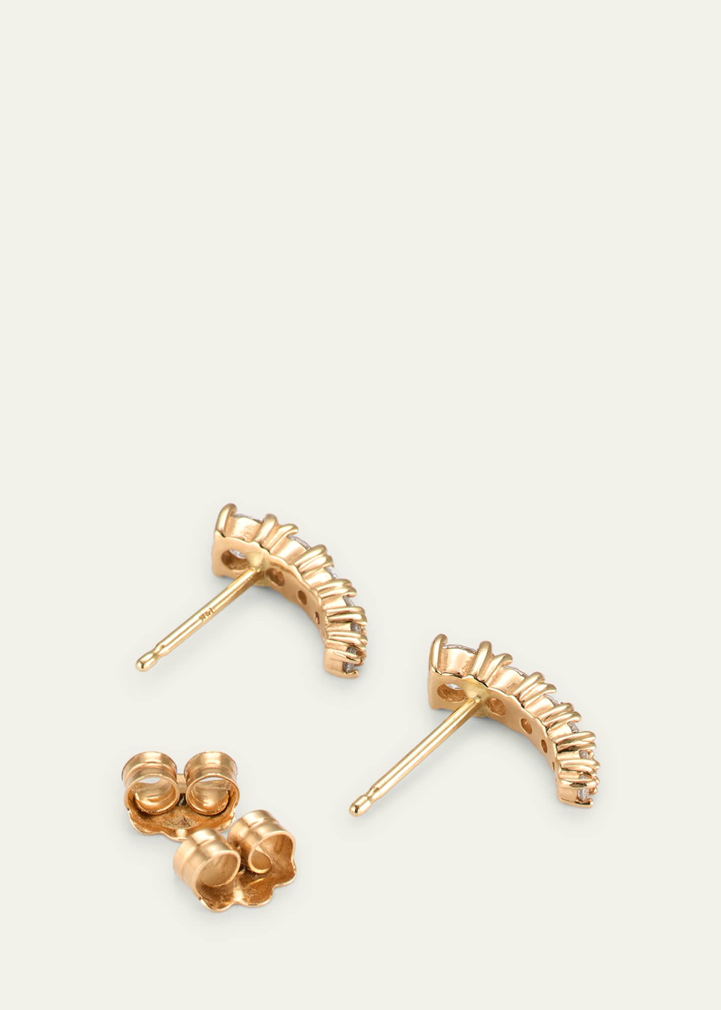 Lana Flawless Graduating Diamond Curved Huggie Earrings Image 4 of 4