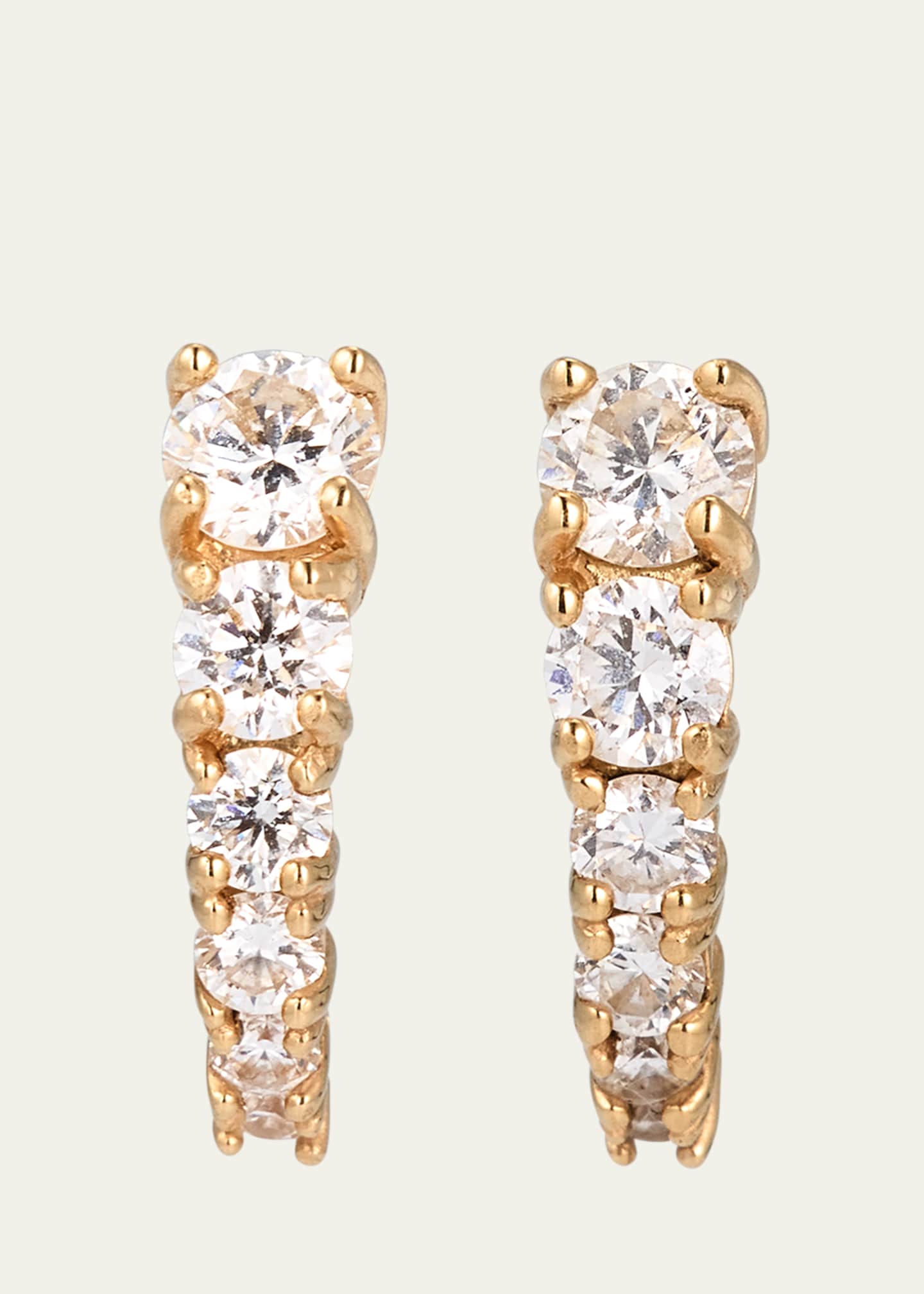 Lana Flawless Graduating Diamond Curved Huggie Earrings Image 1 of 4