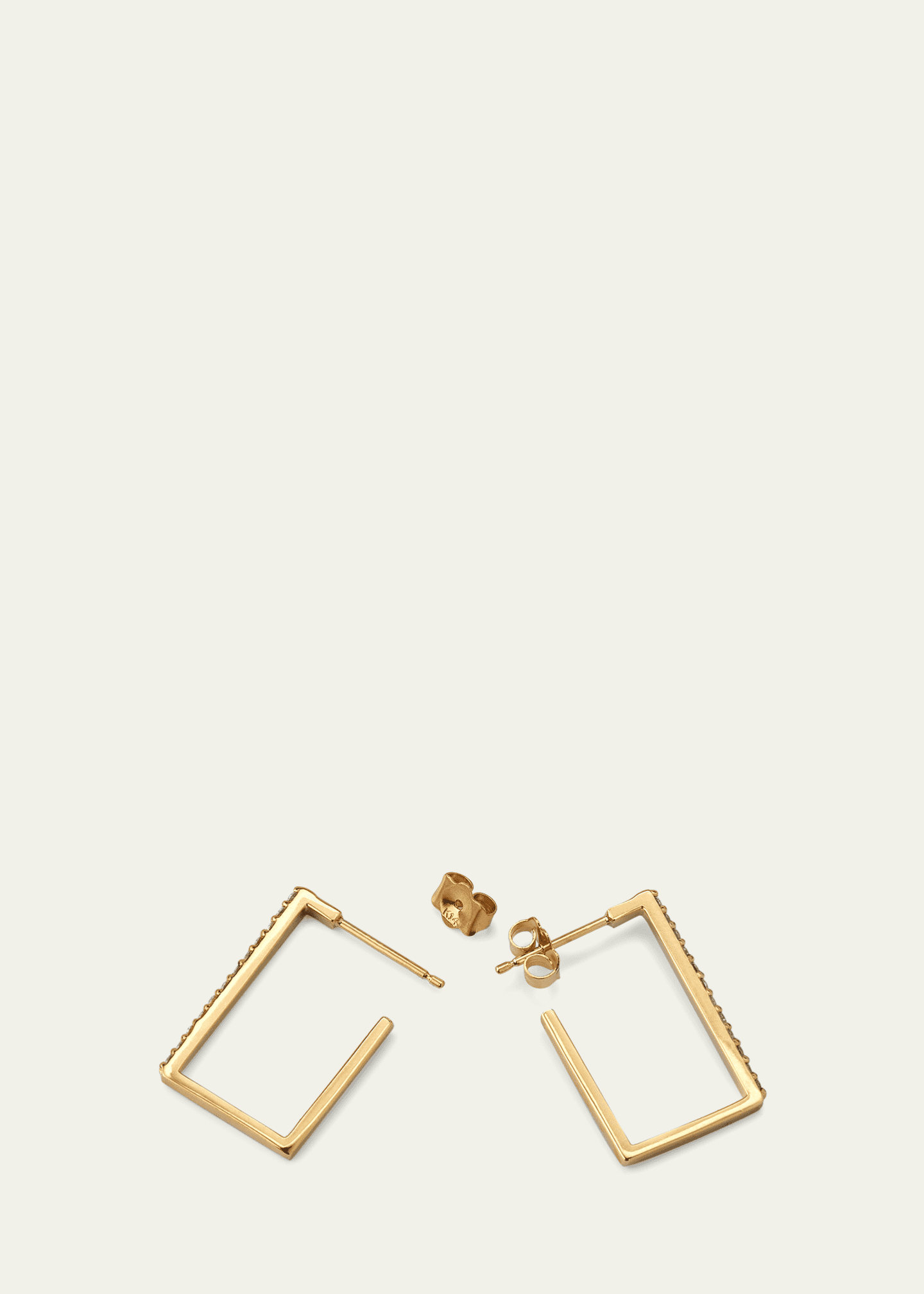 Lana Flawless 14k Gold Rectangle Diamond Hoop Earrings Image 4 of 4