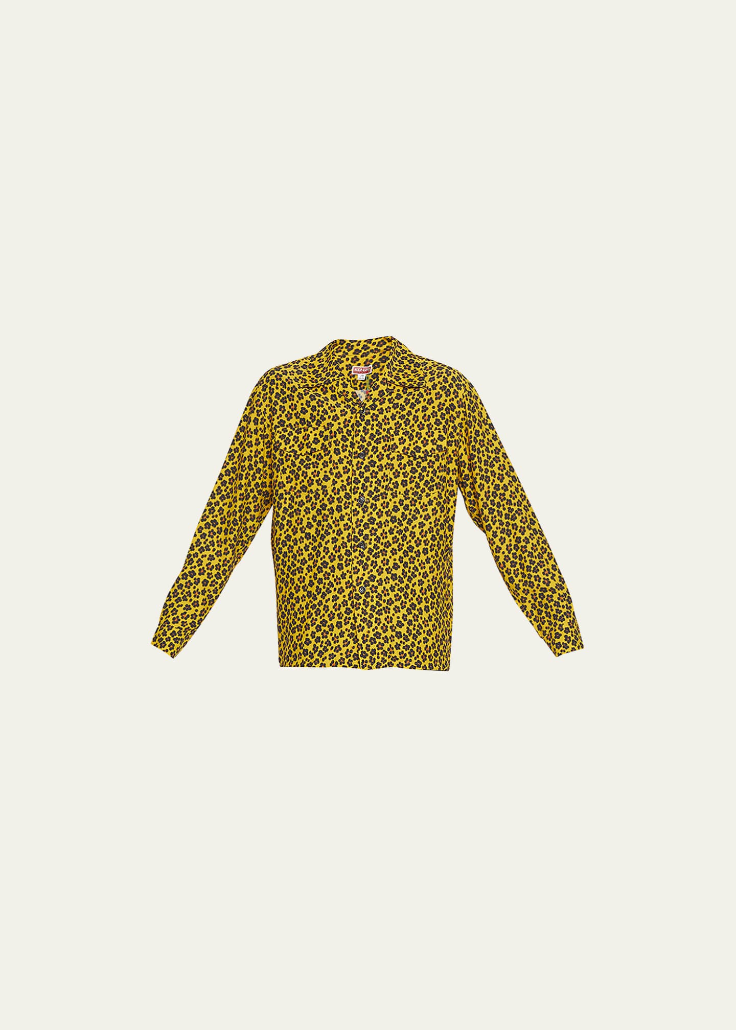 Kenzo Men's Leopard-Print Cuban-Collar Camp Shirt - Bergdorf Goodman