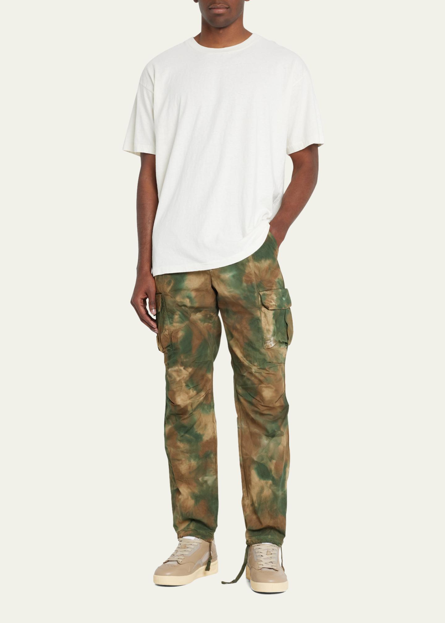 Rocawear Men's Green Camouflage Cargo Shorts - Elastic Waist, 10" Inseam, Multiple Sizes Available (NWT)
