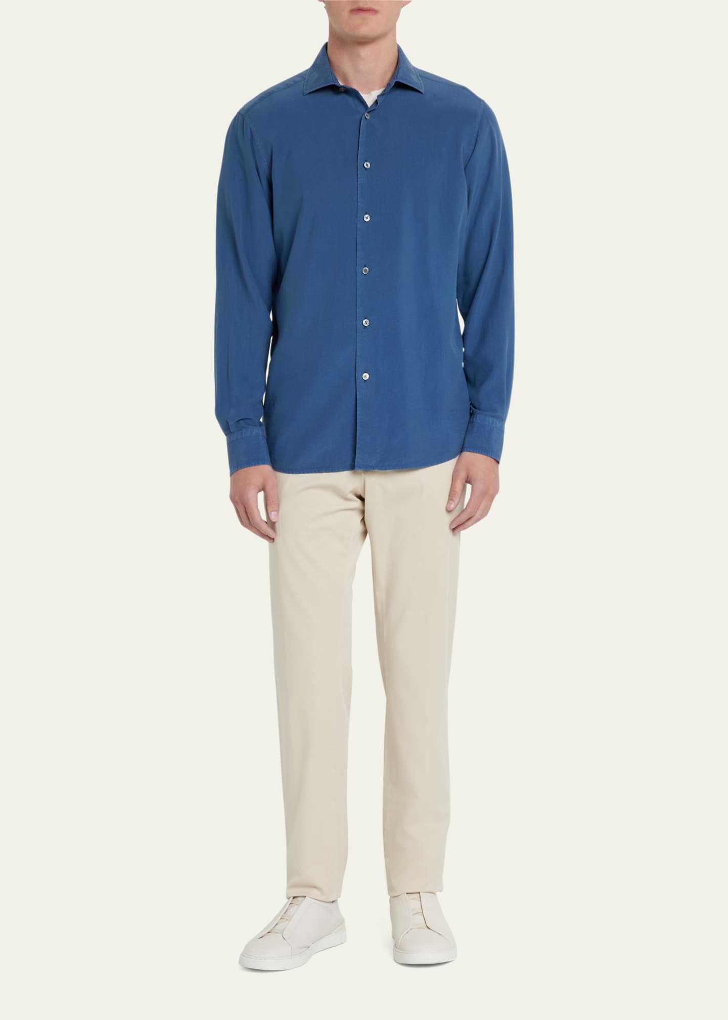 ZEGNA Men's Washed Silk Sport Shirt Bergdorf Goodman