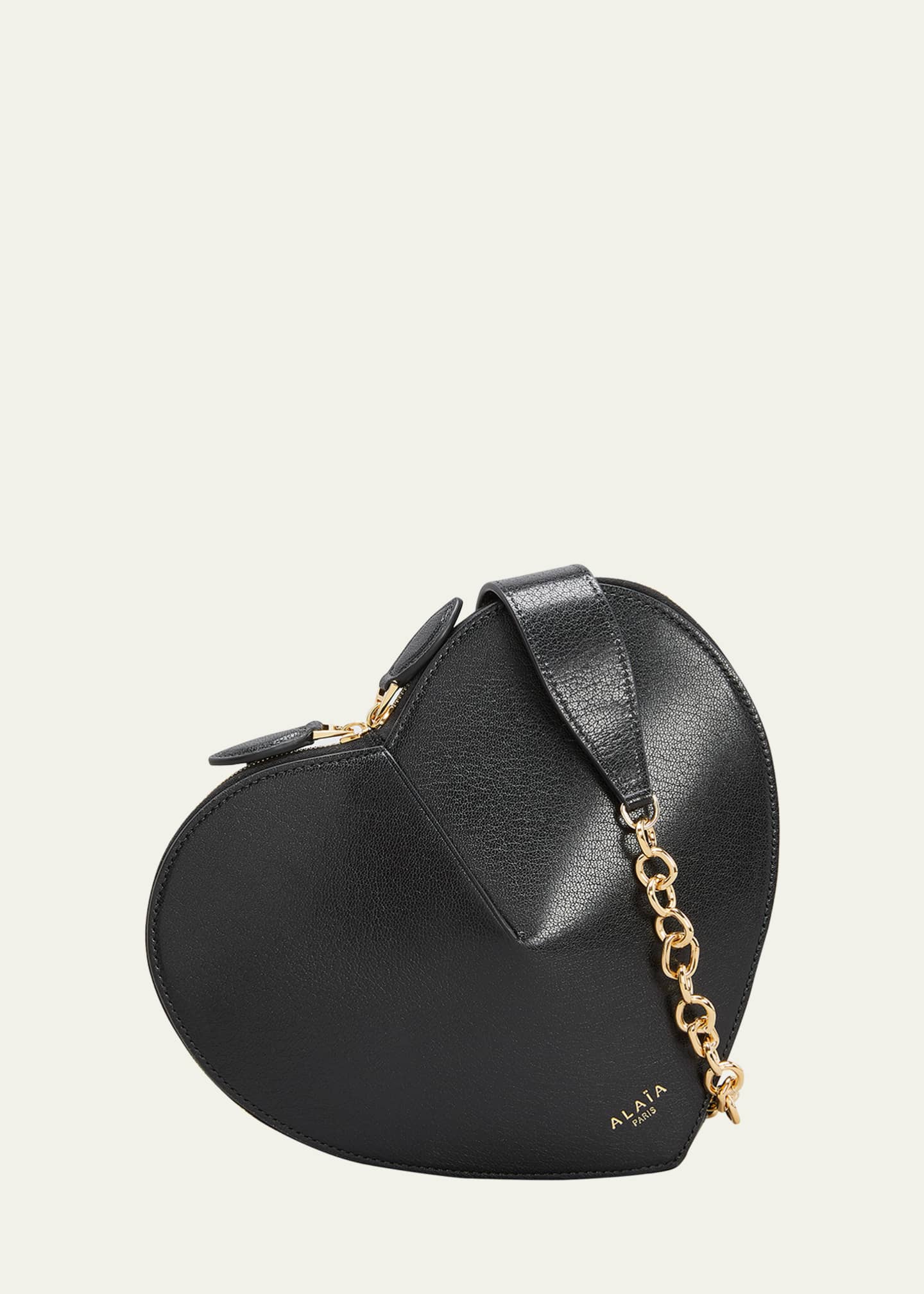 ALAiA Le Coeur Heart Leather Crossbody Shoulder Bag Black Shipping