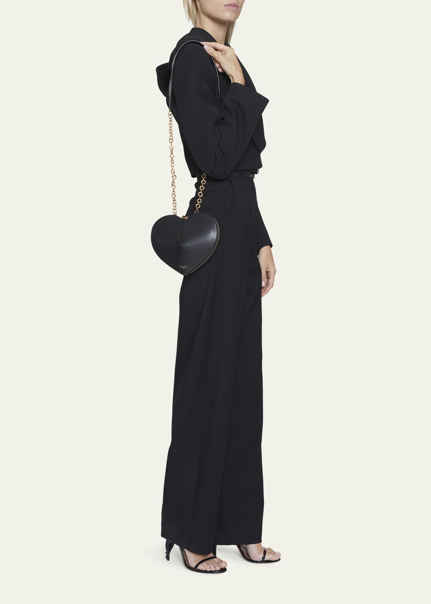 ALAIA Le Coeur Zip Leather Chain Shoulder Bag - Bergdorf Goodman