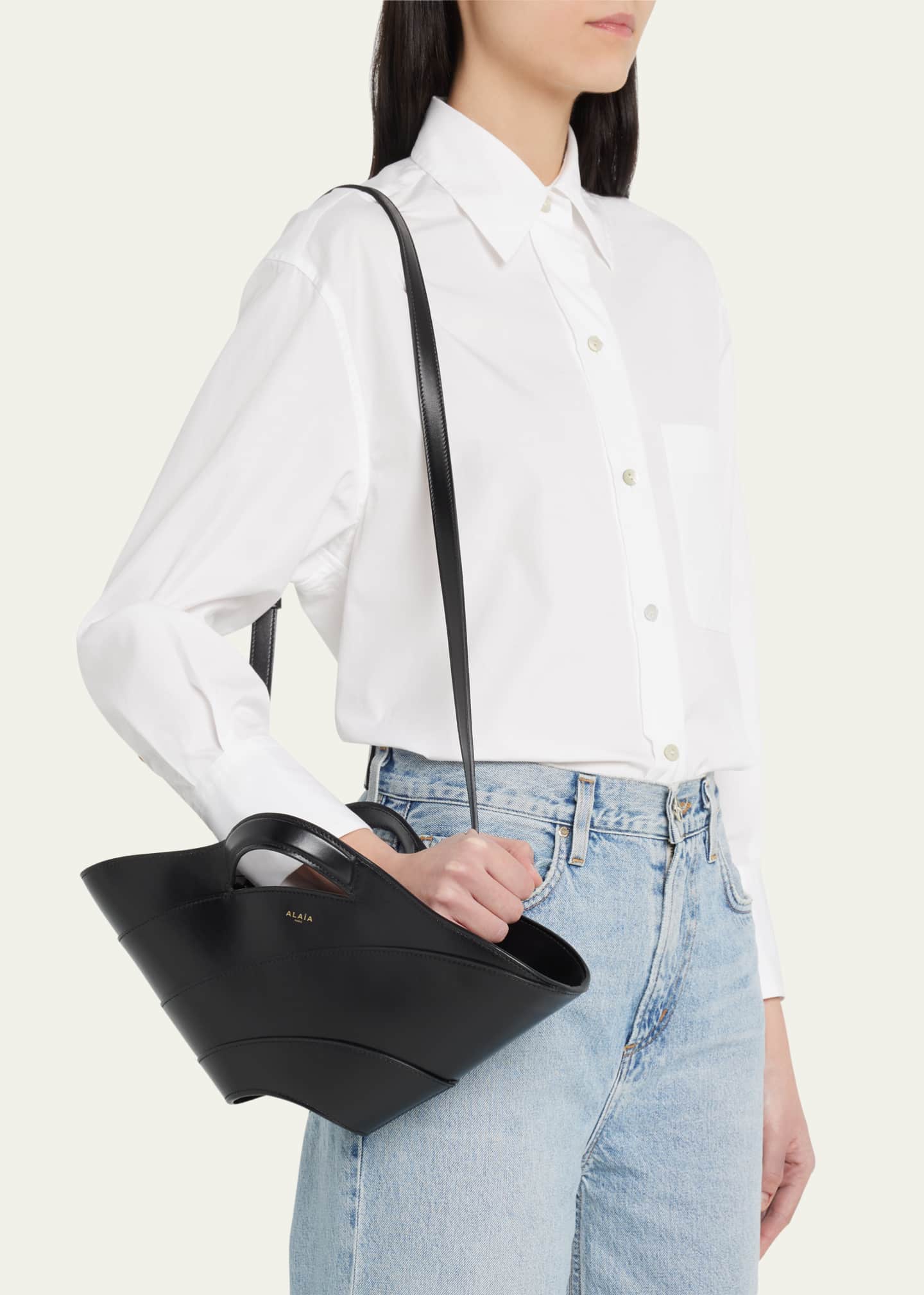 ALAIA Khaima Small Leather Top-Handle Bag - Bergdorf Goodman
