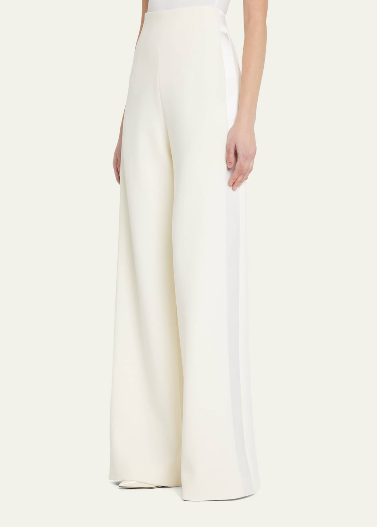 Wide leg tuxedo trousers clearance