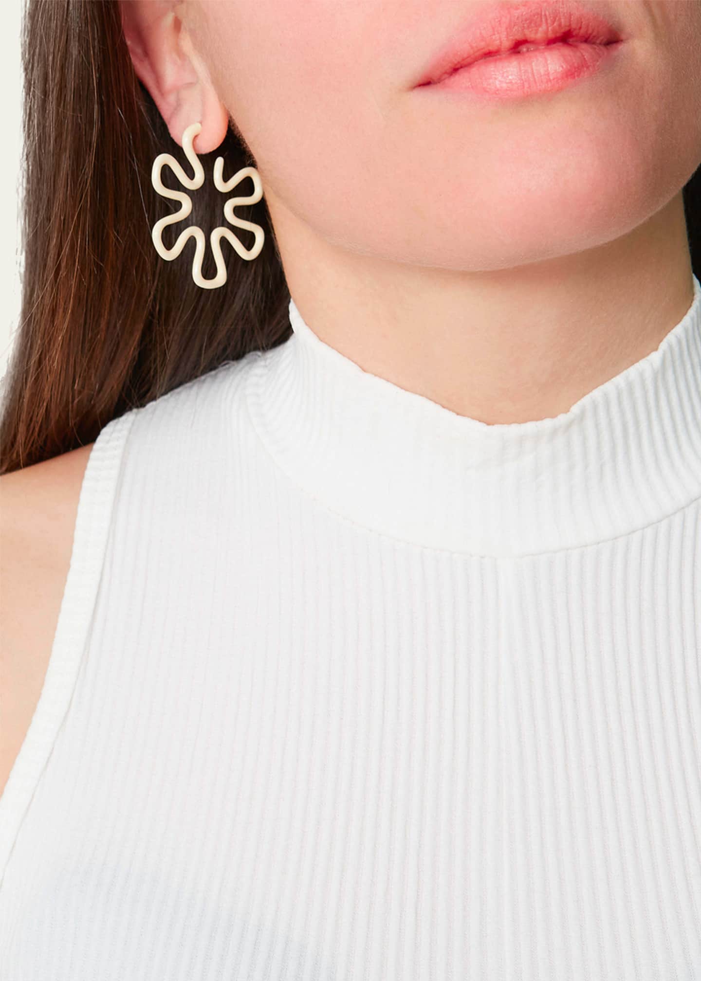 Bea Bongiasca Panna Flower Earrings with Enamel Image 2 of 4