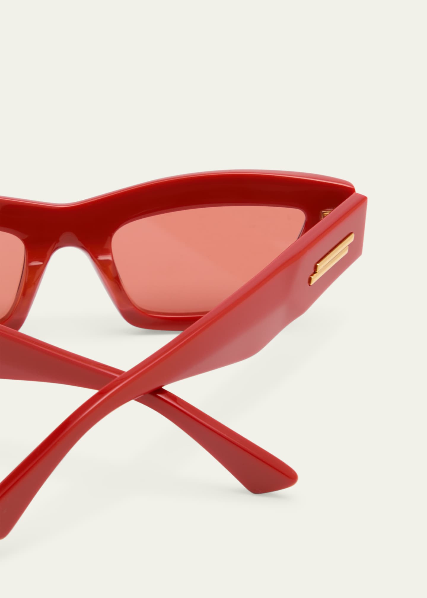 Bottega Veneta Raised Logo Acetate Cat-Eye Sunglasses
