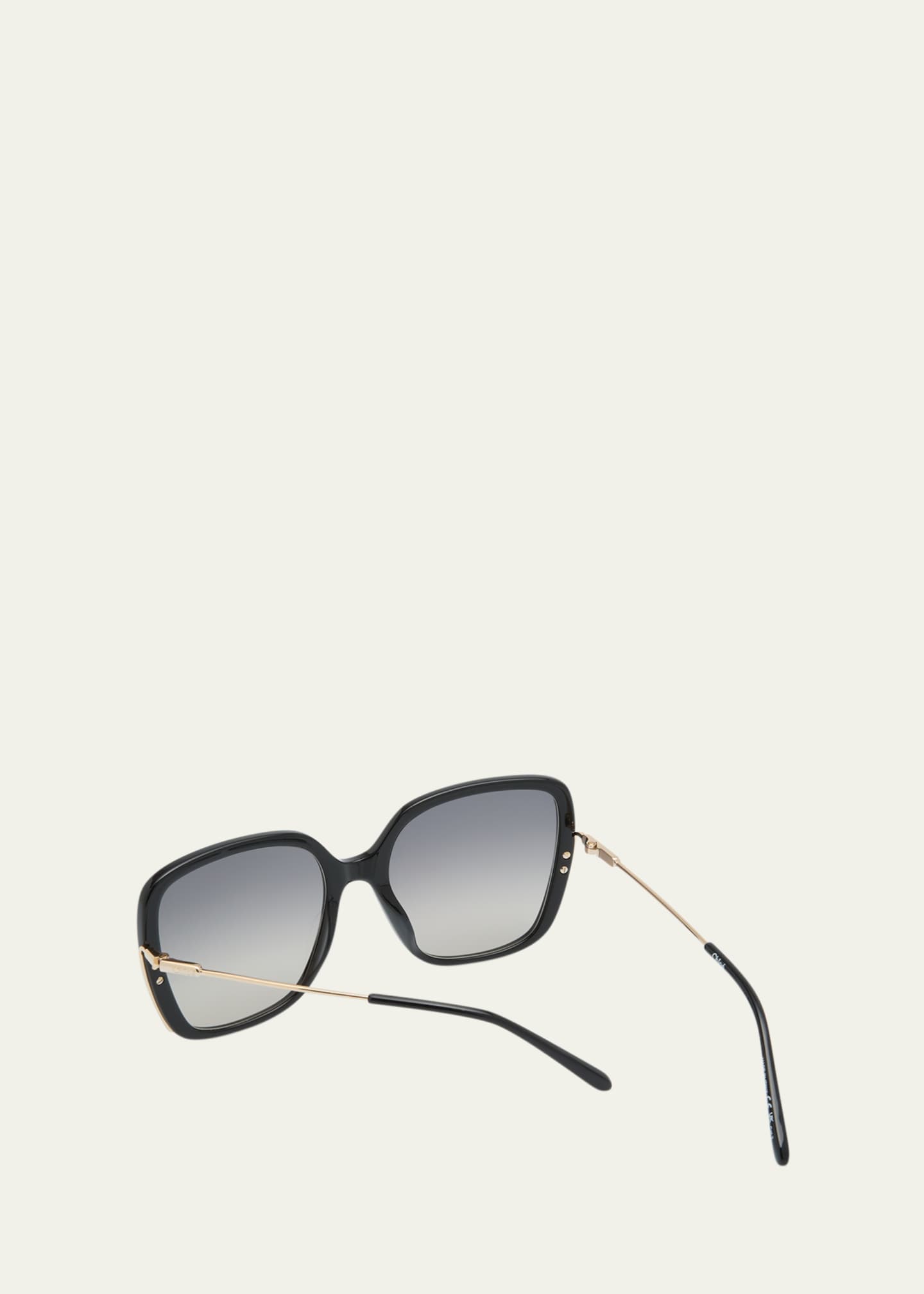 Chloe Square Acetate and Metal Sunglasses Image 3 of 5