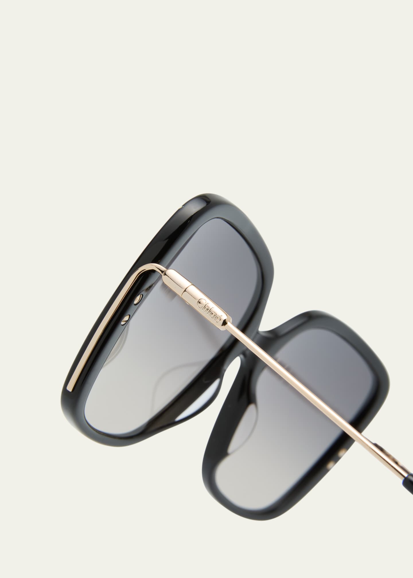 Chloe Square Acetate and Metal Sunglasses Image 4 of 5