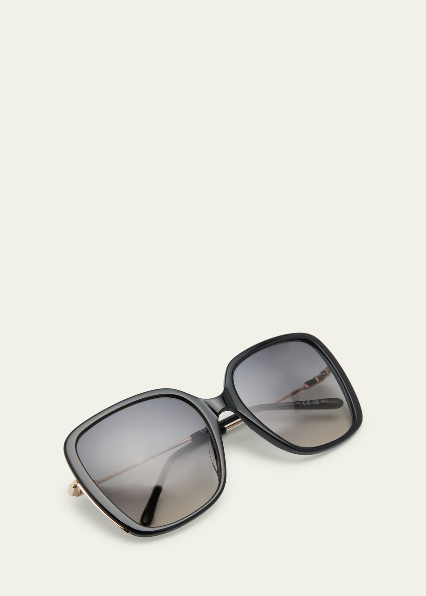 Chloe Square Acetate and Metal Sunglasses Image 5 of 5