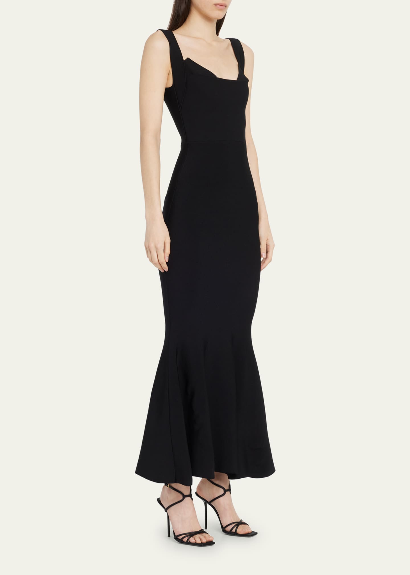 Roland Mouret Knit Maxi Dress with Folded Front - Bergdorf Goodman