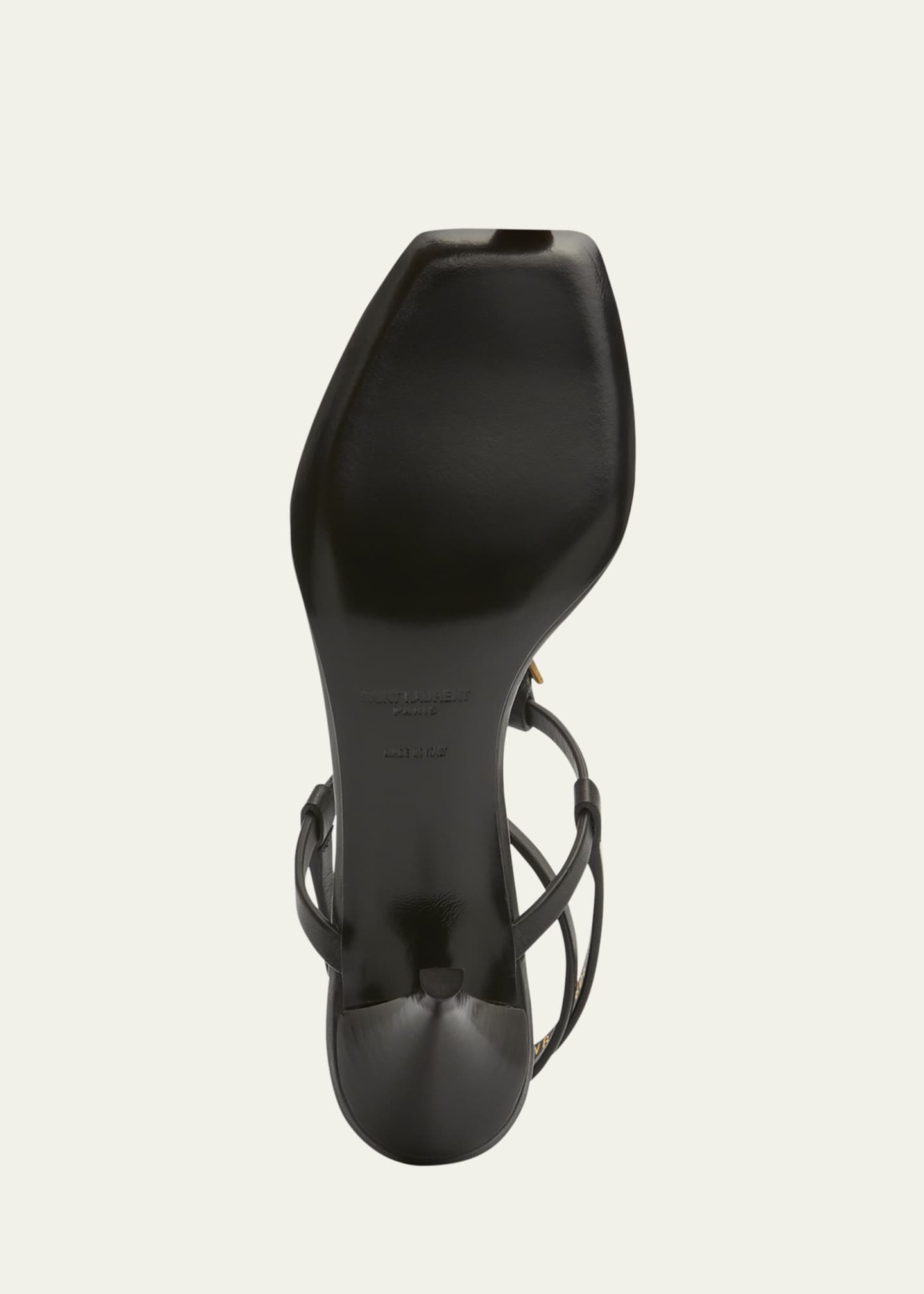 Saint Laurent Vitti Leather YSL T-Strap Sandals Image 7 of 8